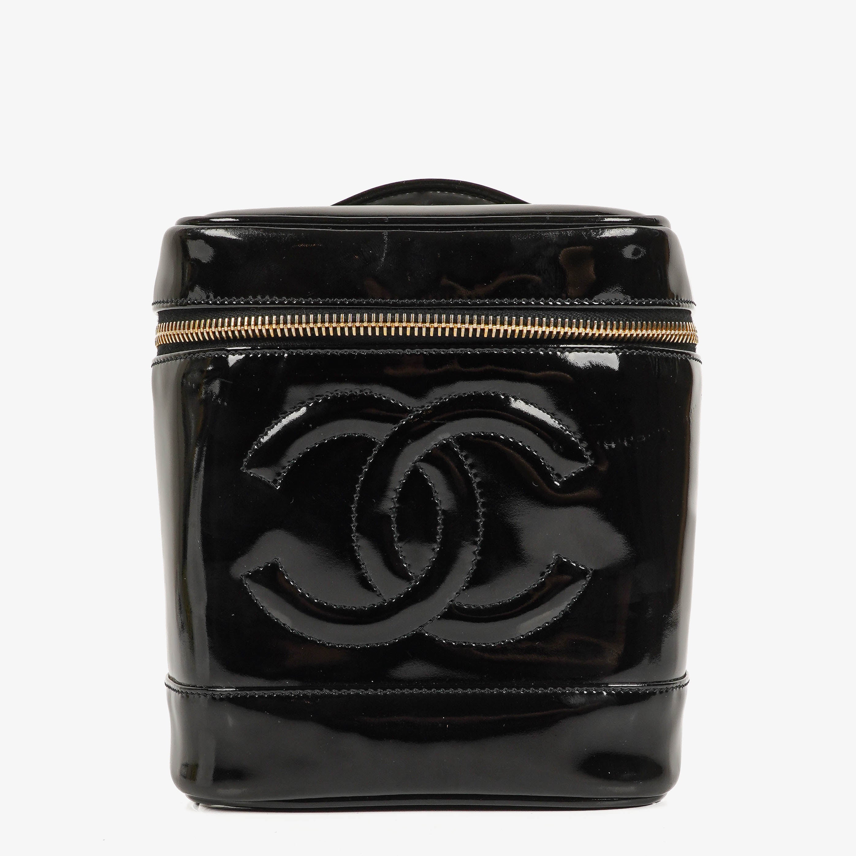 Chanel Black Patent Leather Vanity Case