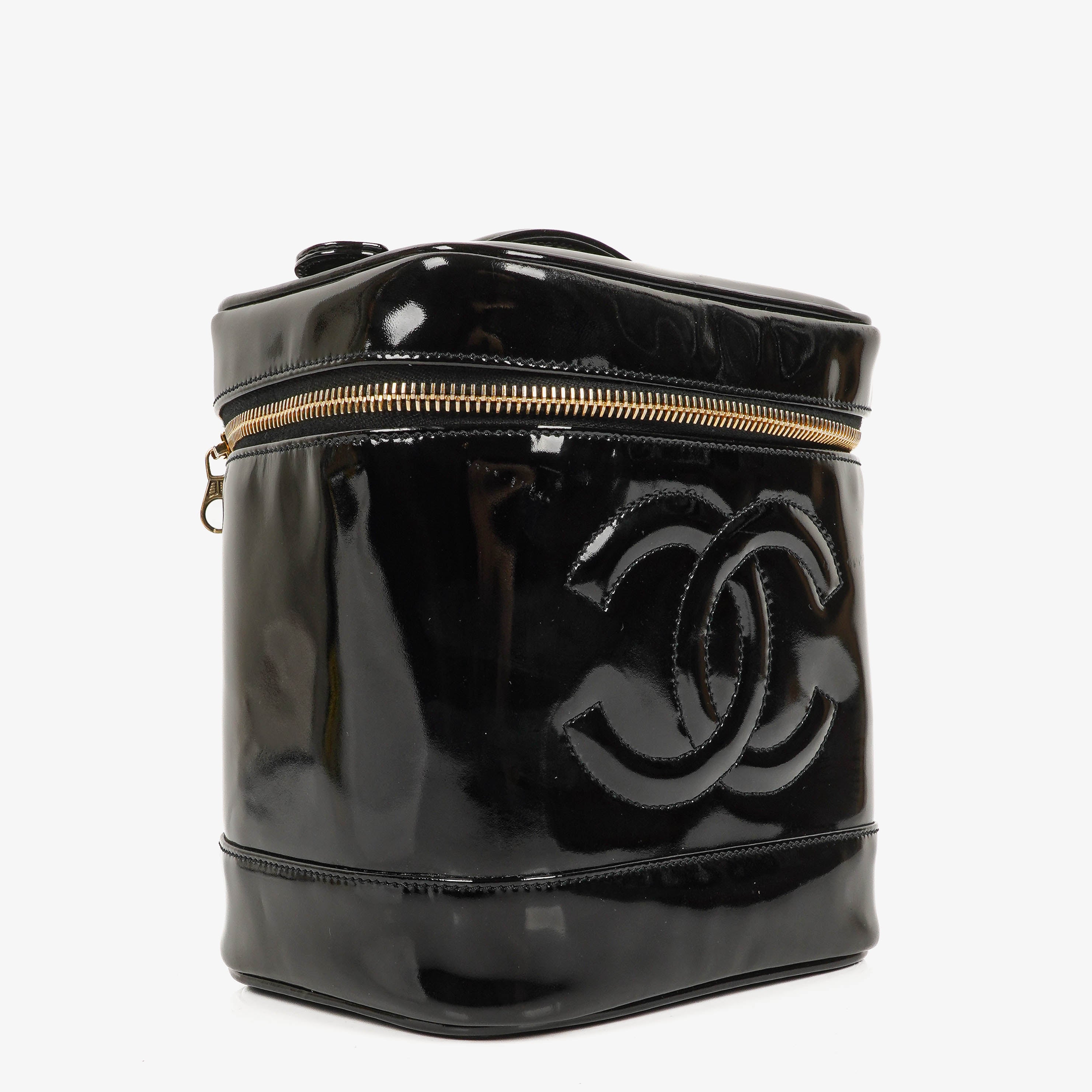 Chanel Black Patent Leather Vanity Case