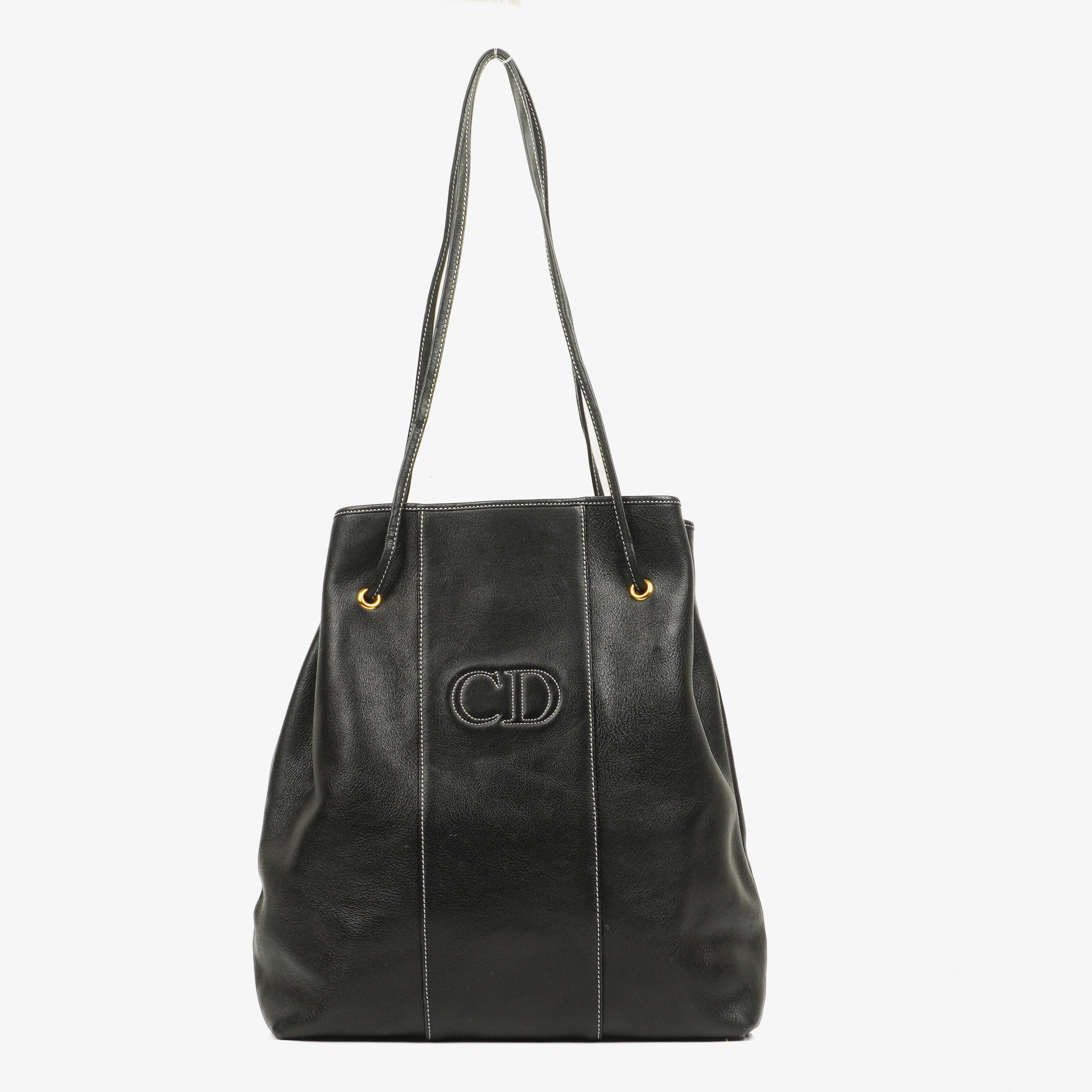 Christian Dior CD Logo Drawstring Tote Bag