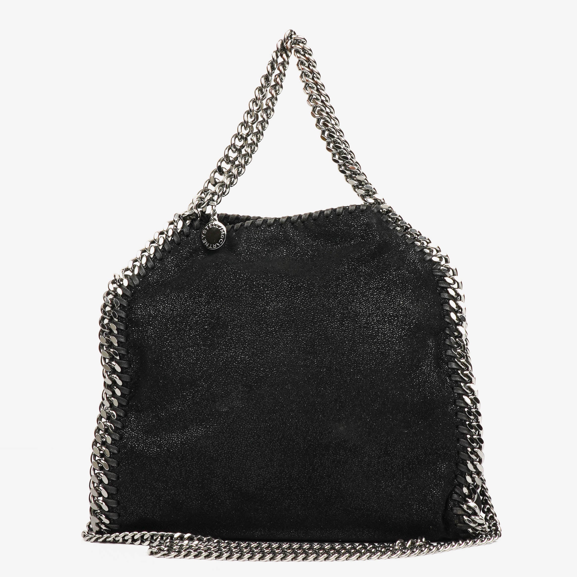 Stella McCartney Falabella Mini Tote Black Vegan Shaggy Deer Fold Over Bag