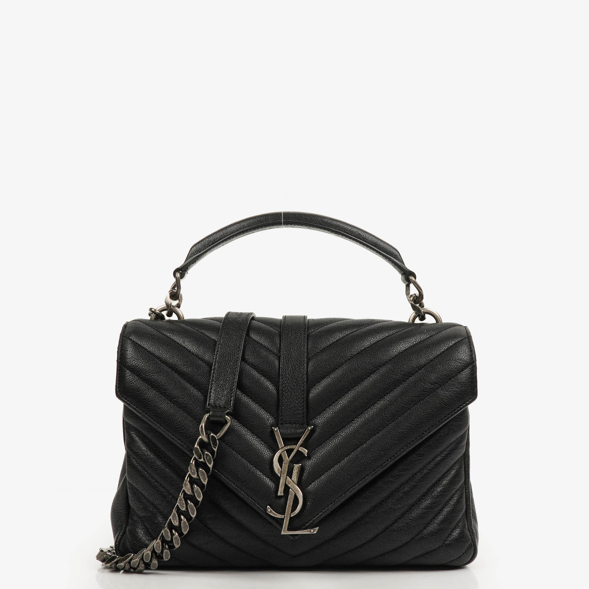 Yves Saint Laurent Black Collège Medium Shoulder Bag