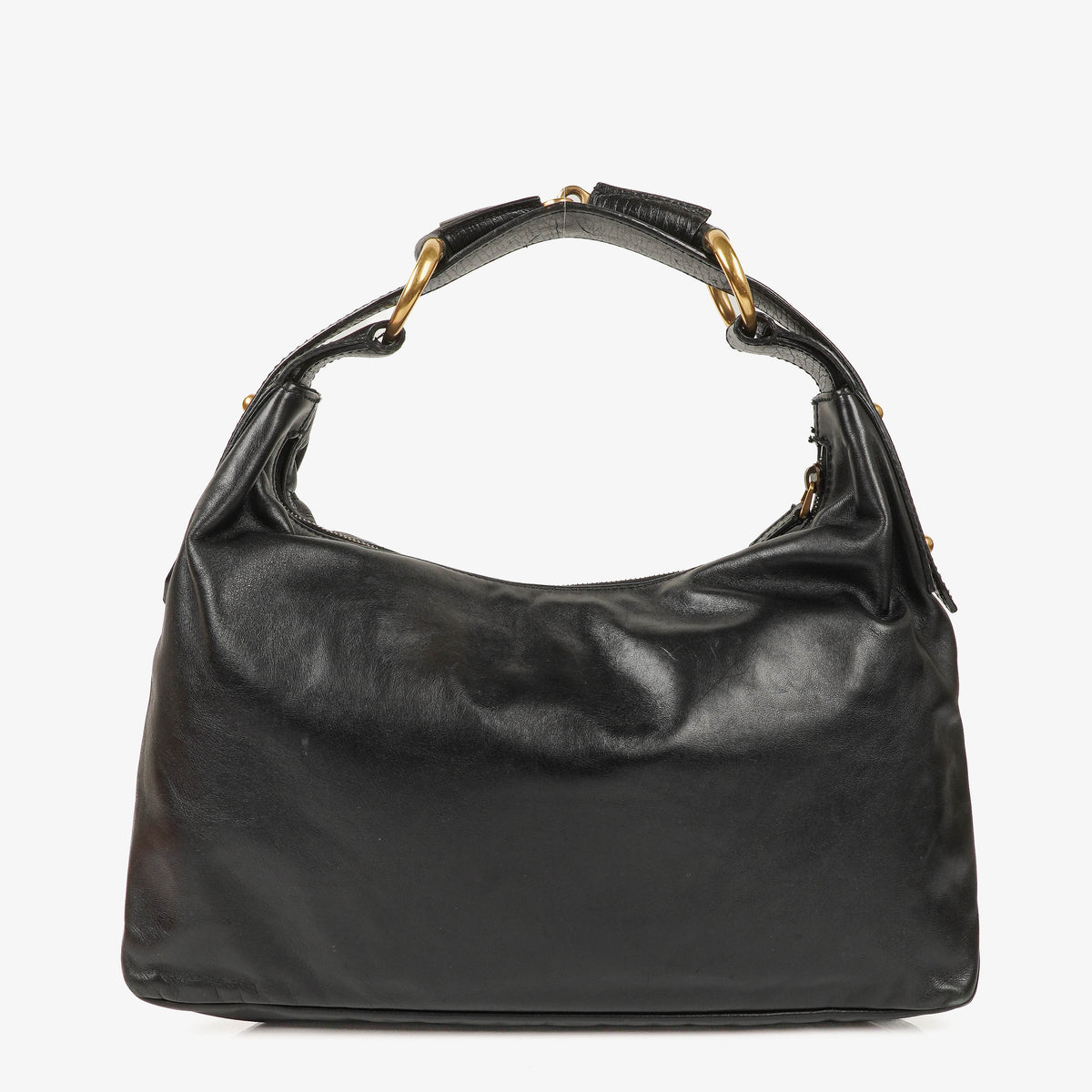 Gucci Horsebit Medium Black Leather Hobo Bag