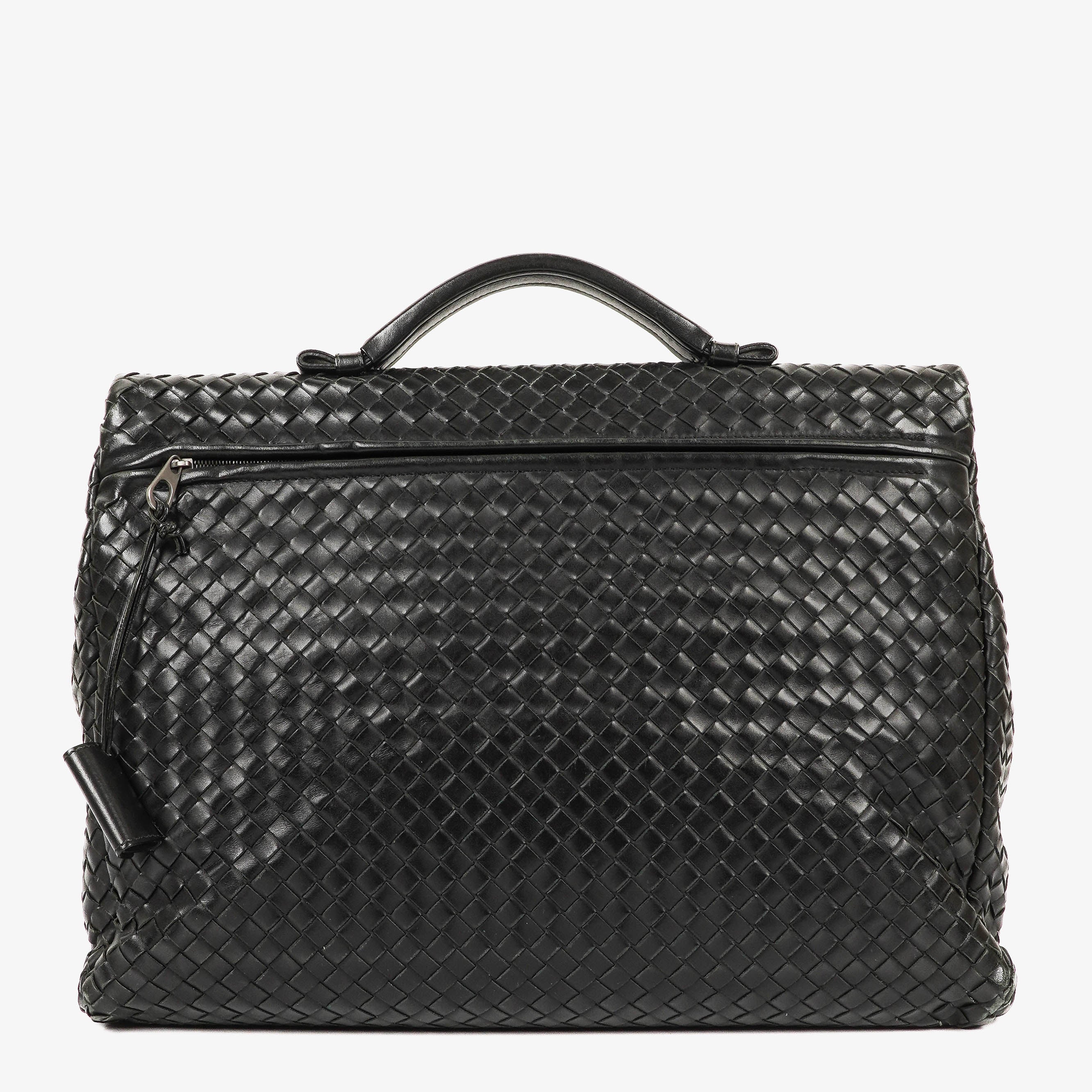 Bottega Veneta Intrecciato VN Black Briefcase Ebano