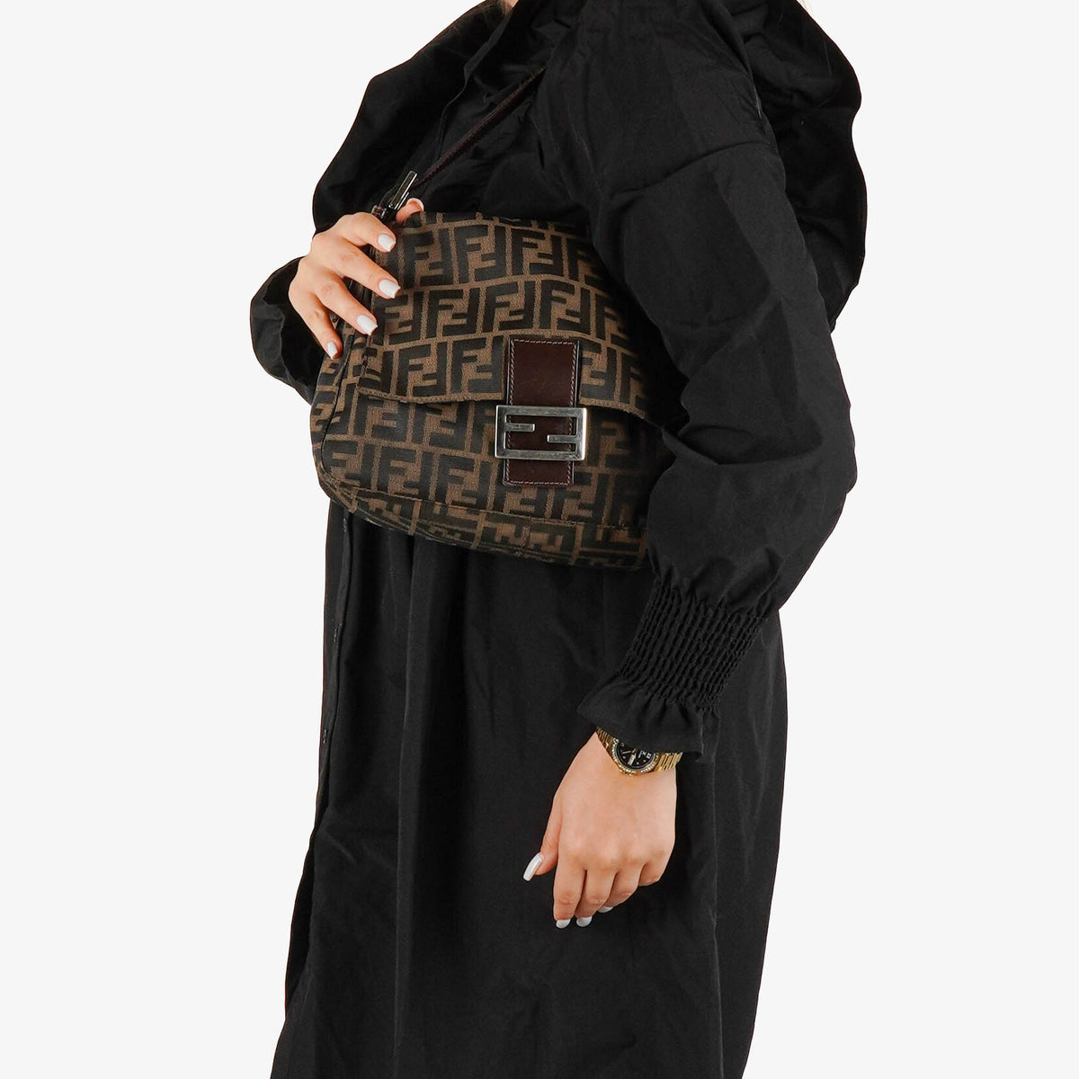 Fendi Zucca Mamma Baguette Shoulder Bag