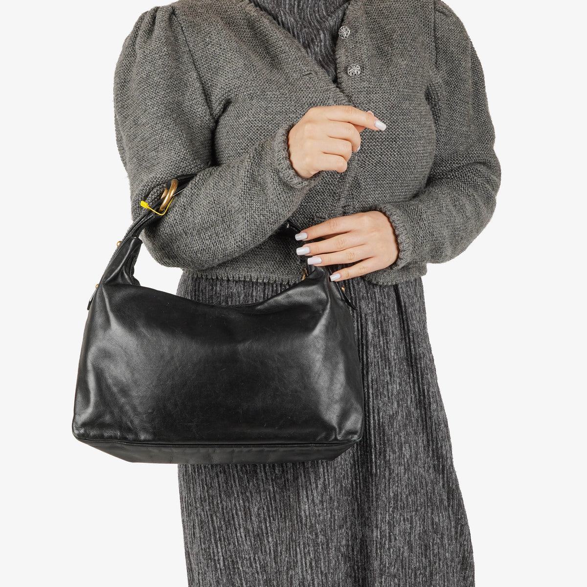 Gucci Horsebit Medium Black Leather Hobo Bag