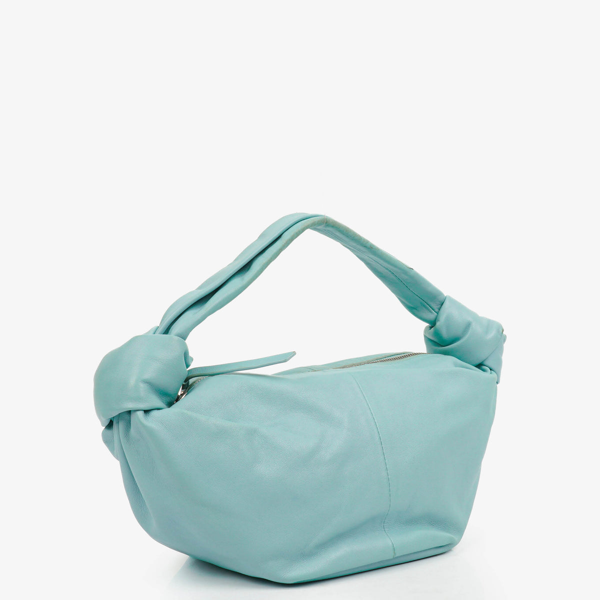 Bottega Veneta Celeste Blue Leather Double Knot Clutch