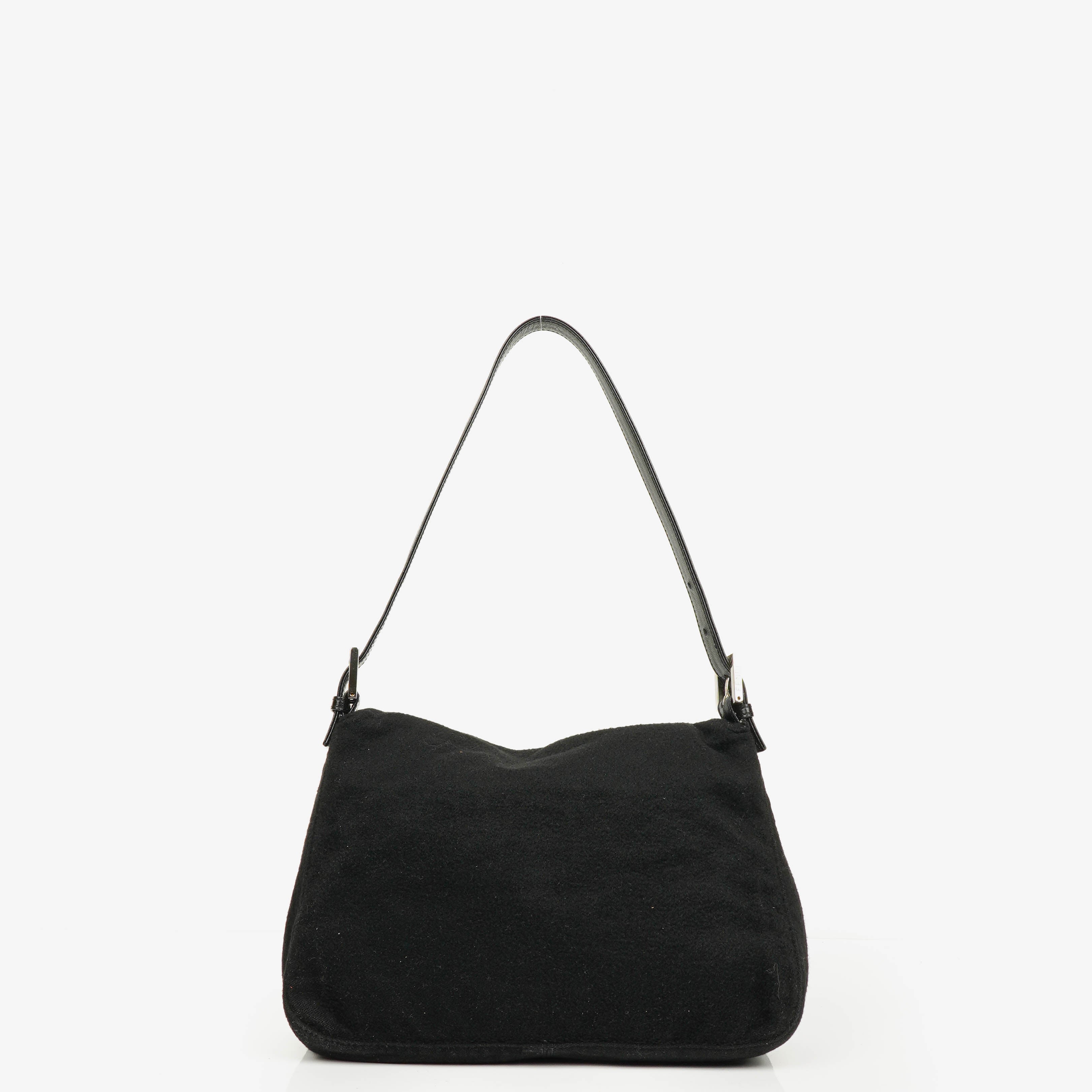 Sac Épaule Fendi Mamma Baguette en Laine Noire