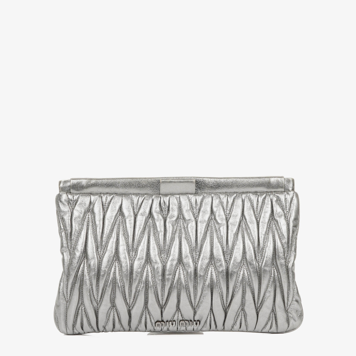 Miu Miu Matelasse Metallic Leather Clutch