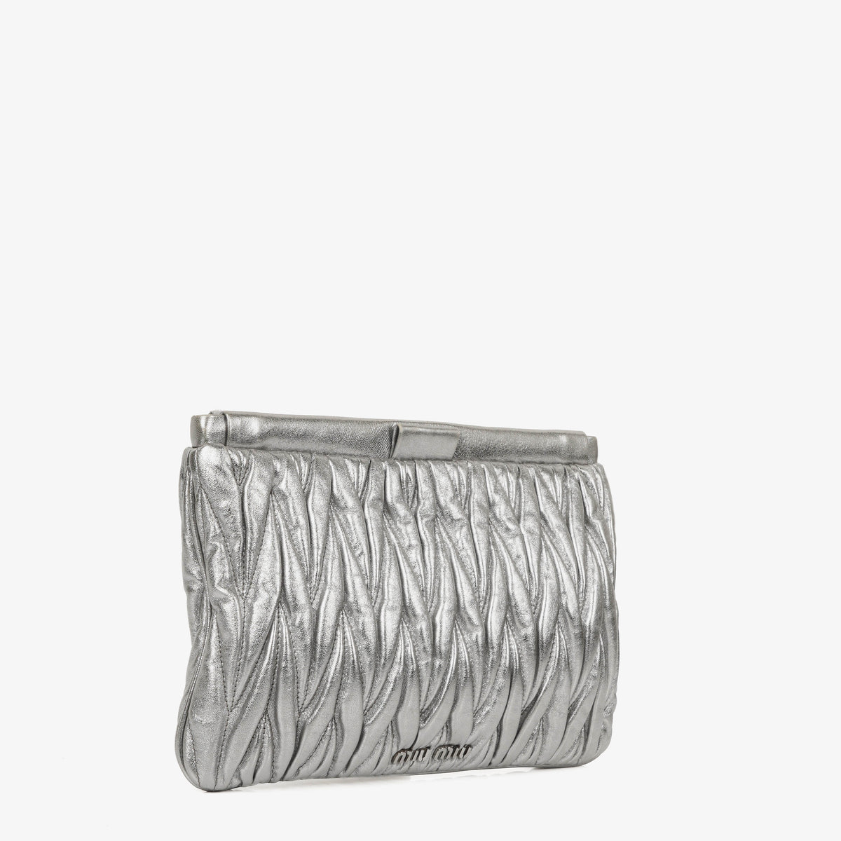 Miu Miu Matelasse Metallic Leather Clutch
