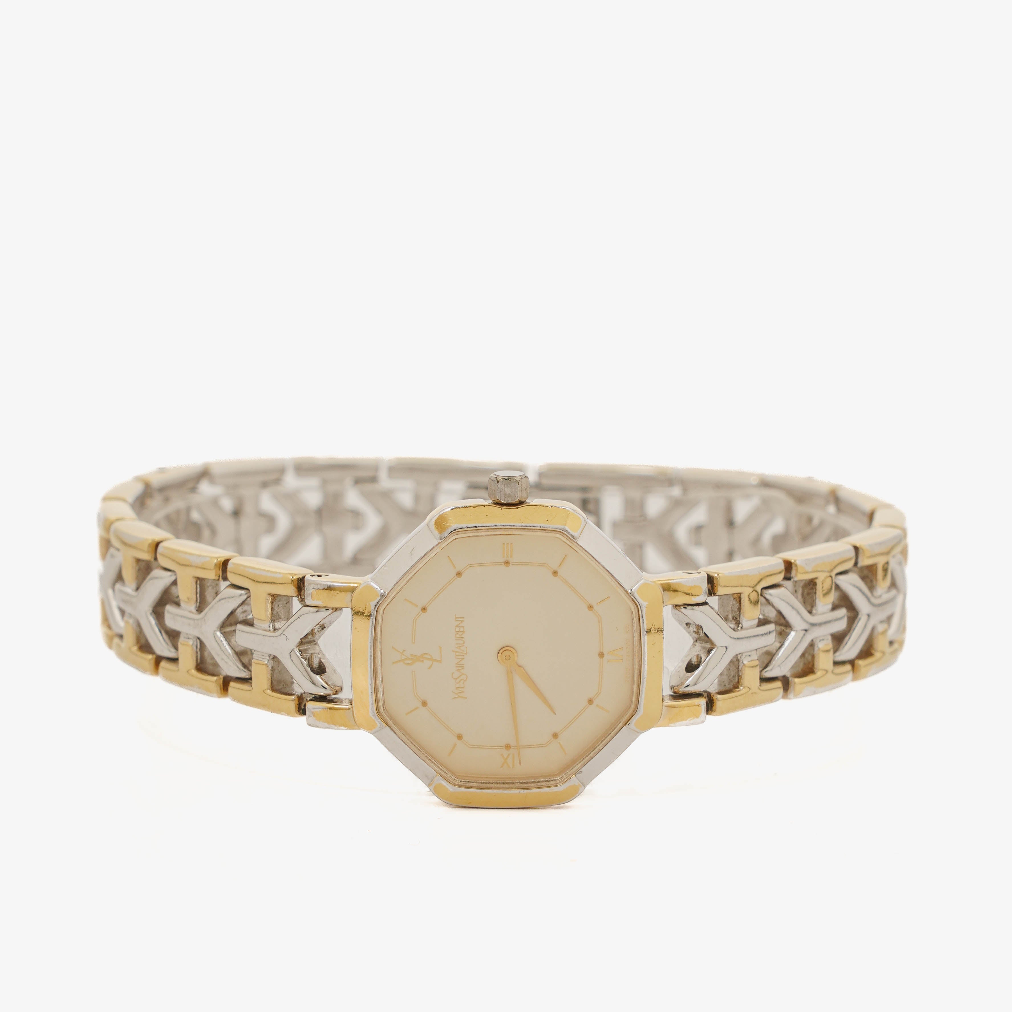 Yves Saint Laurent Octagon Two-Tone Stainless Steel Watch