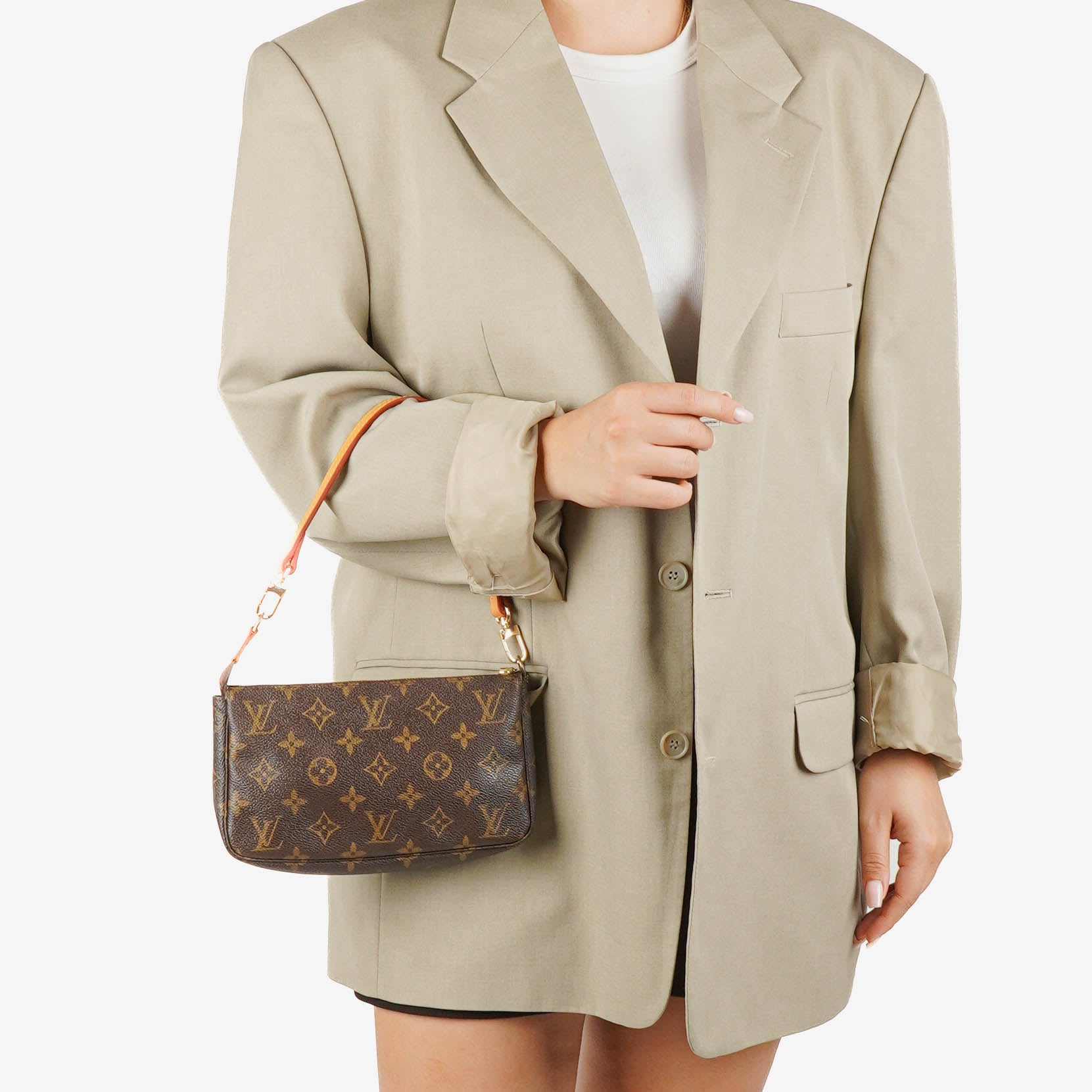 Louis Vuitton Pochette Accessoires Monogram Canvas Clutch Handbag