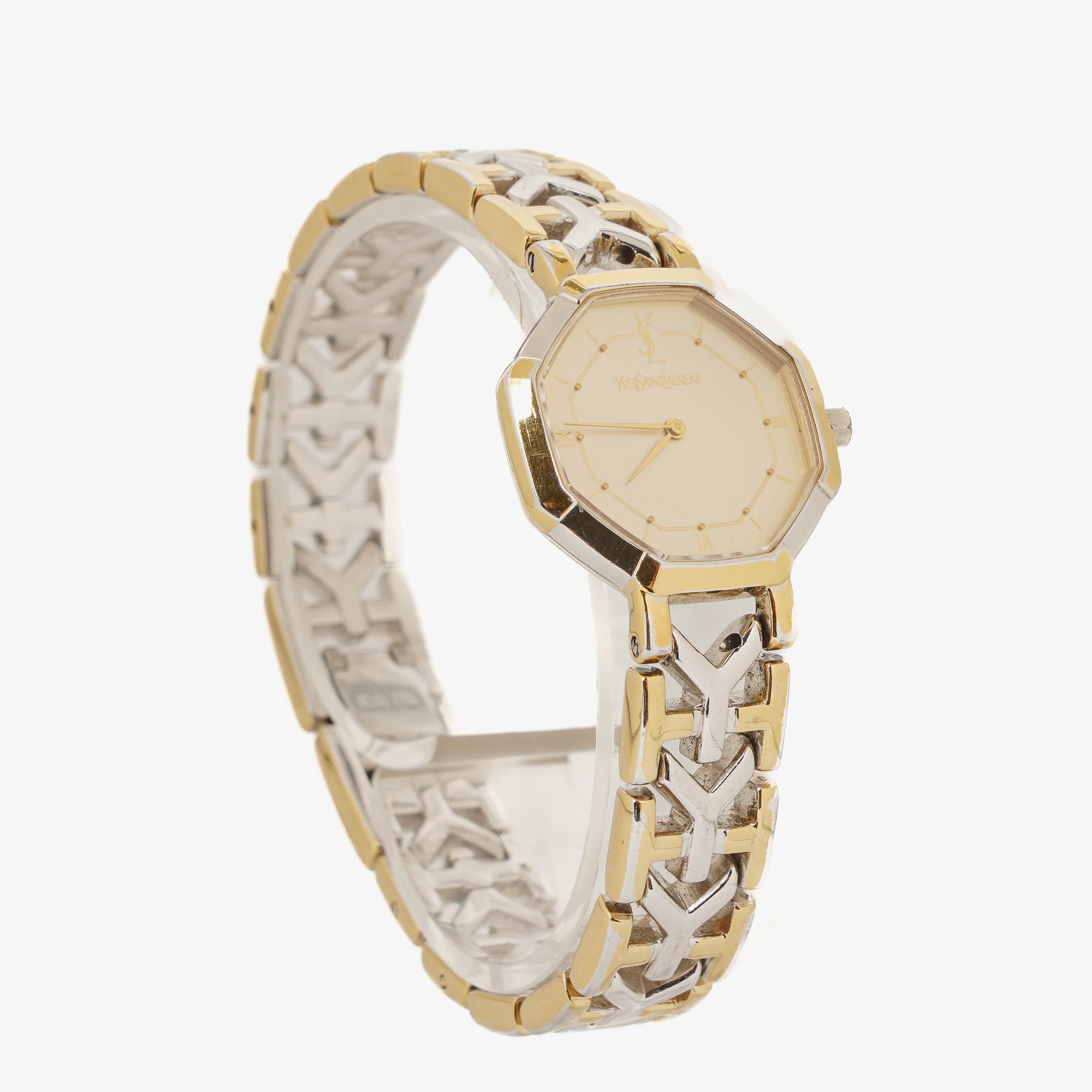 Yves Saint Laurent Octagon Two-Tone Stainless Steel Watch