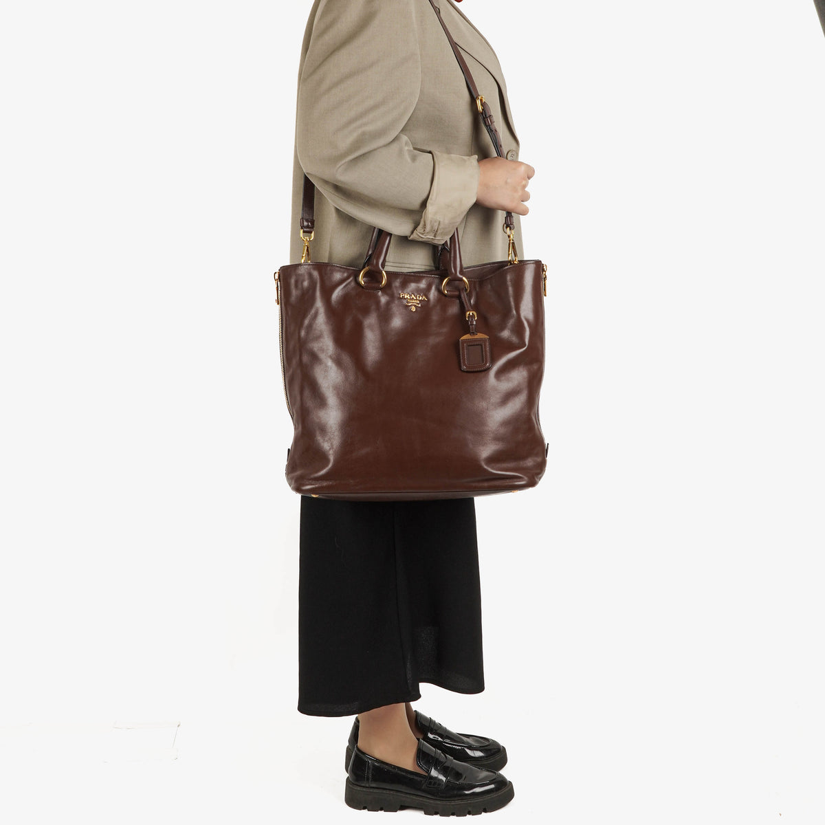 Prada Soft Leather Tote Bag