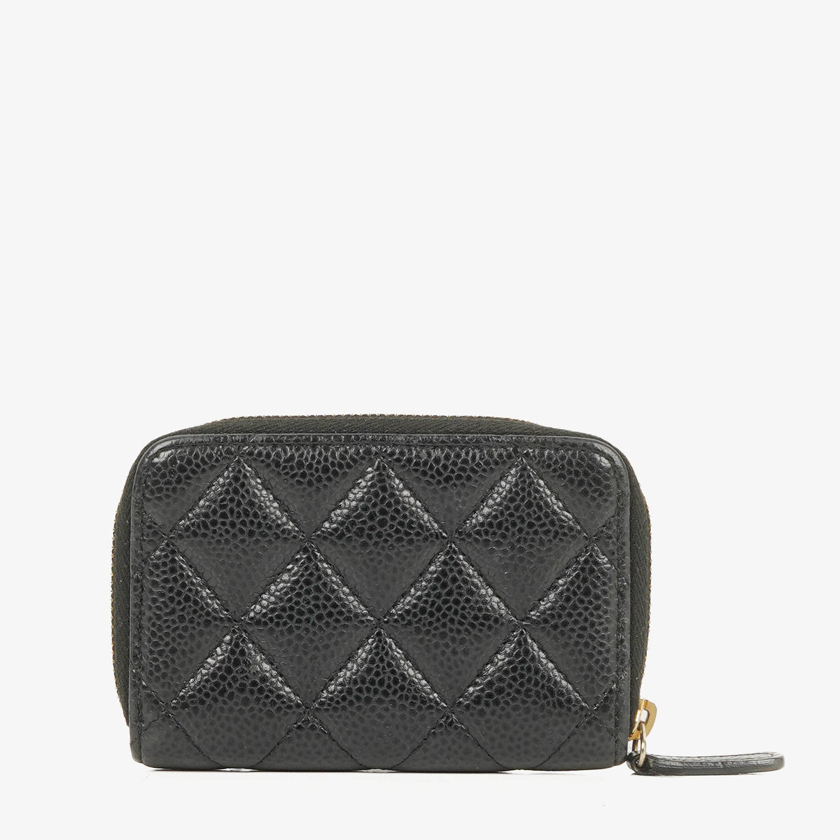 Chanel Black Caviar Leather Zip Wallet