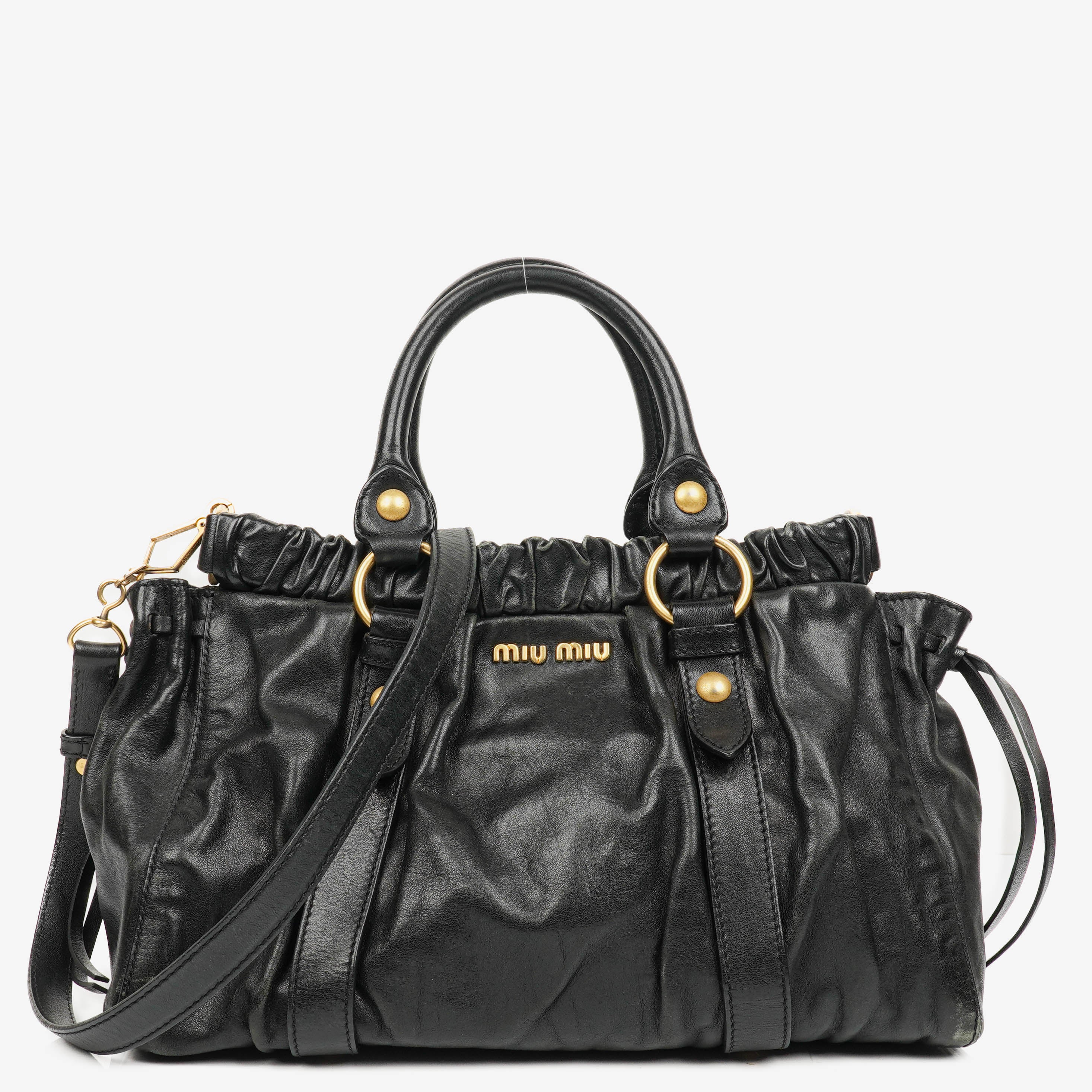 Miu Miu Black Vitello Satchel Bag