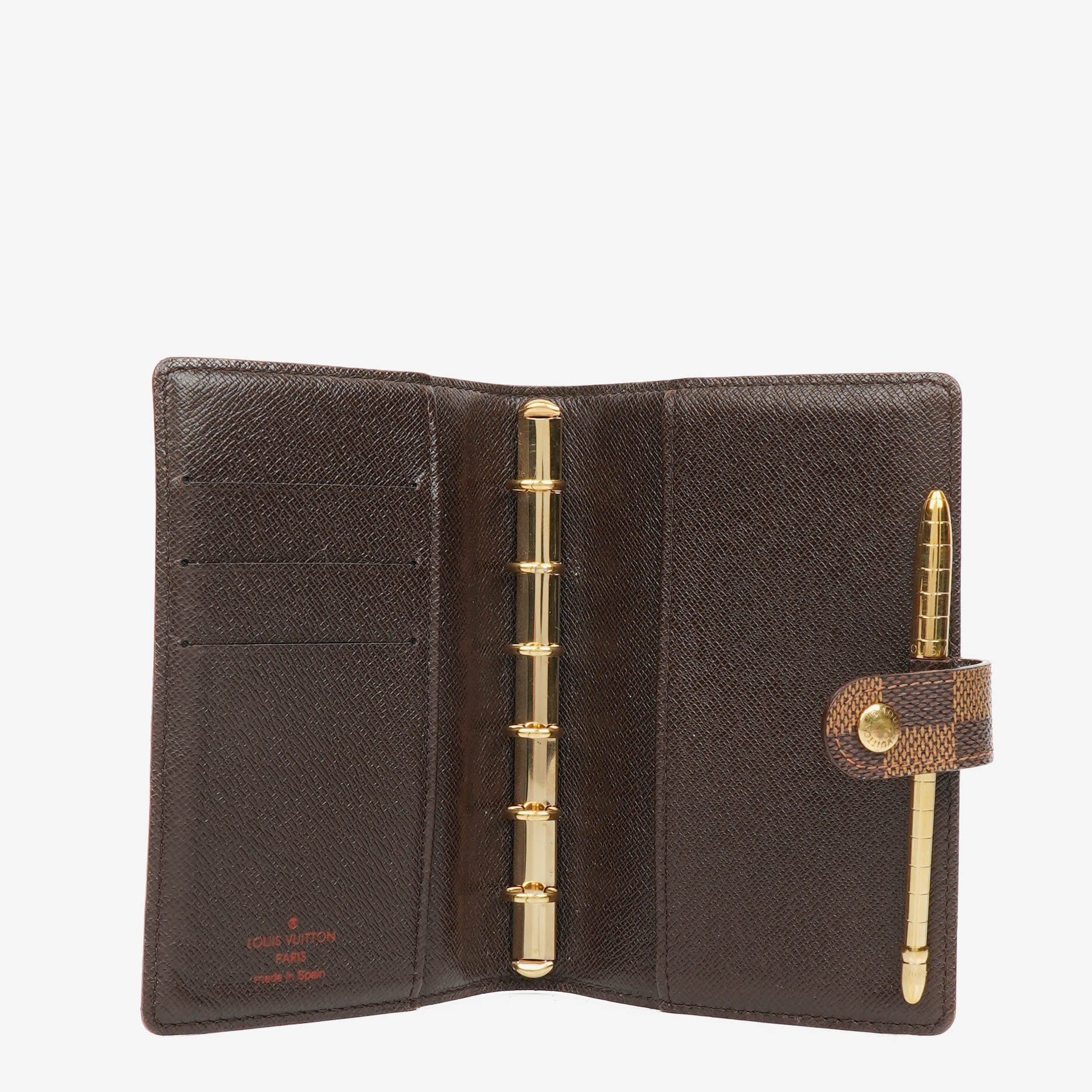 Louis Vuitton Damier Ebène Small Ring Agenda Cover