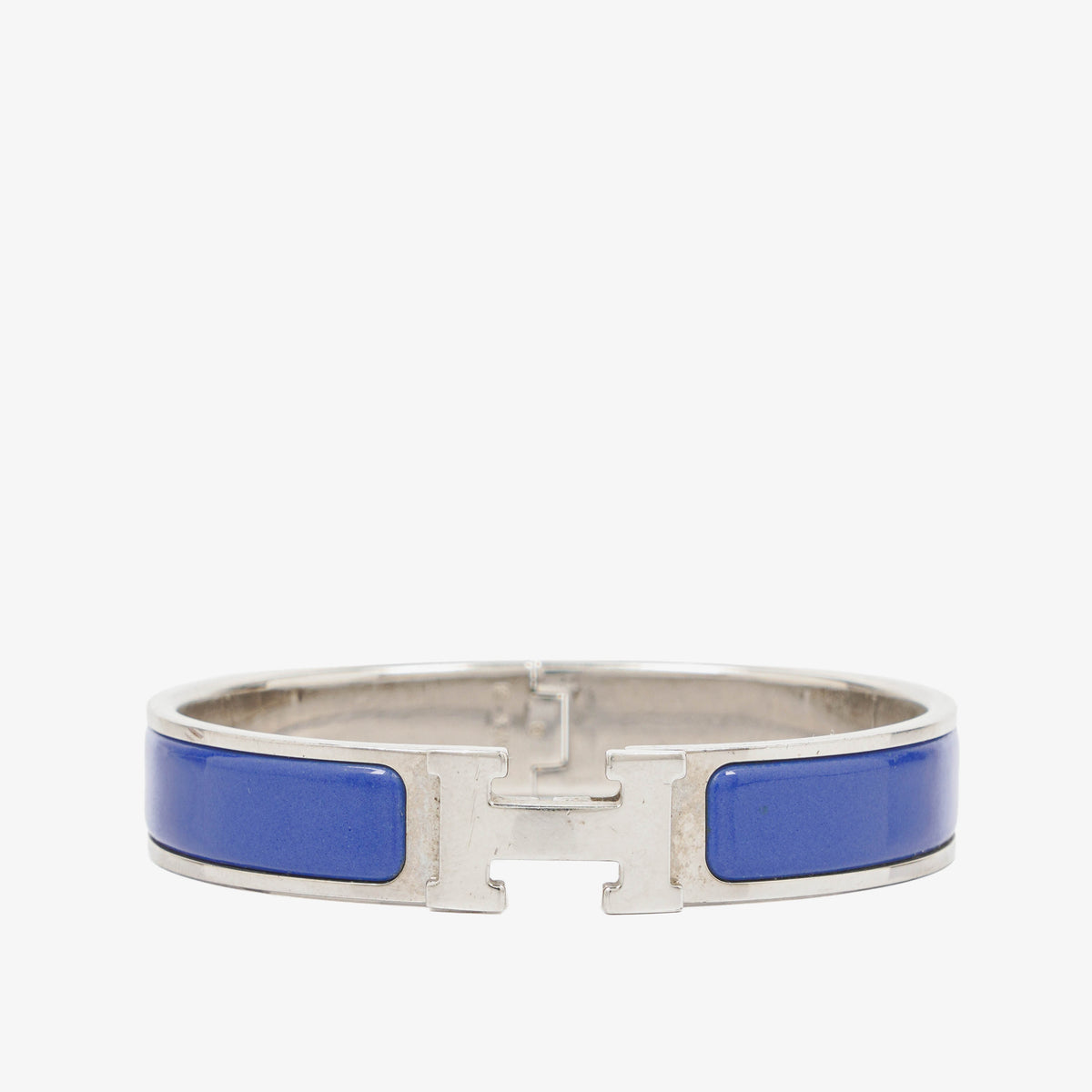 Hermes Blue Enamel Clic Clac H Bracelet