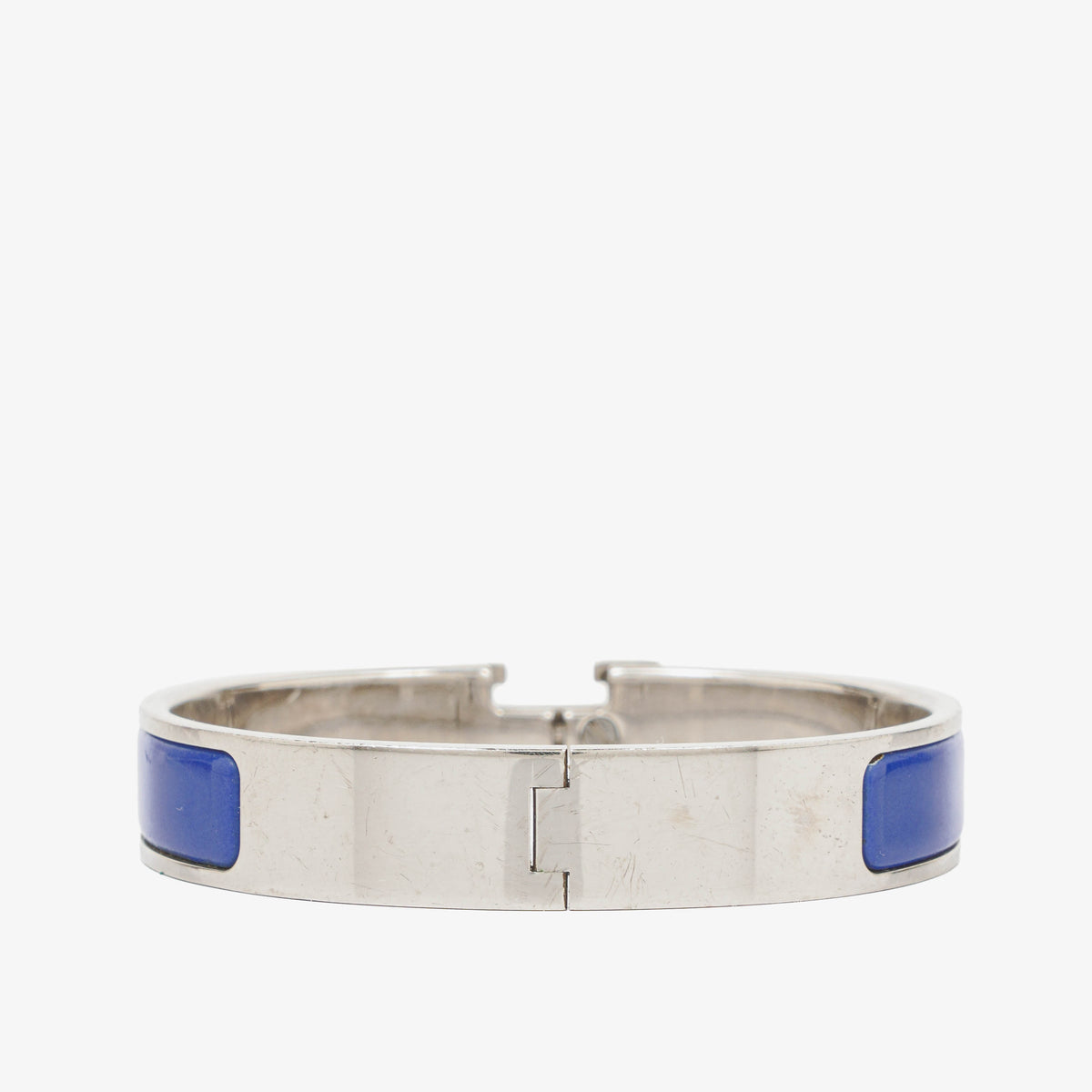 Hermes Blue Enamel Clic Clac H Bracelet