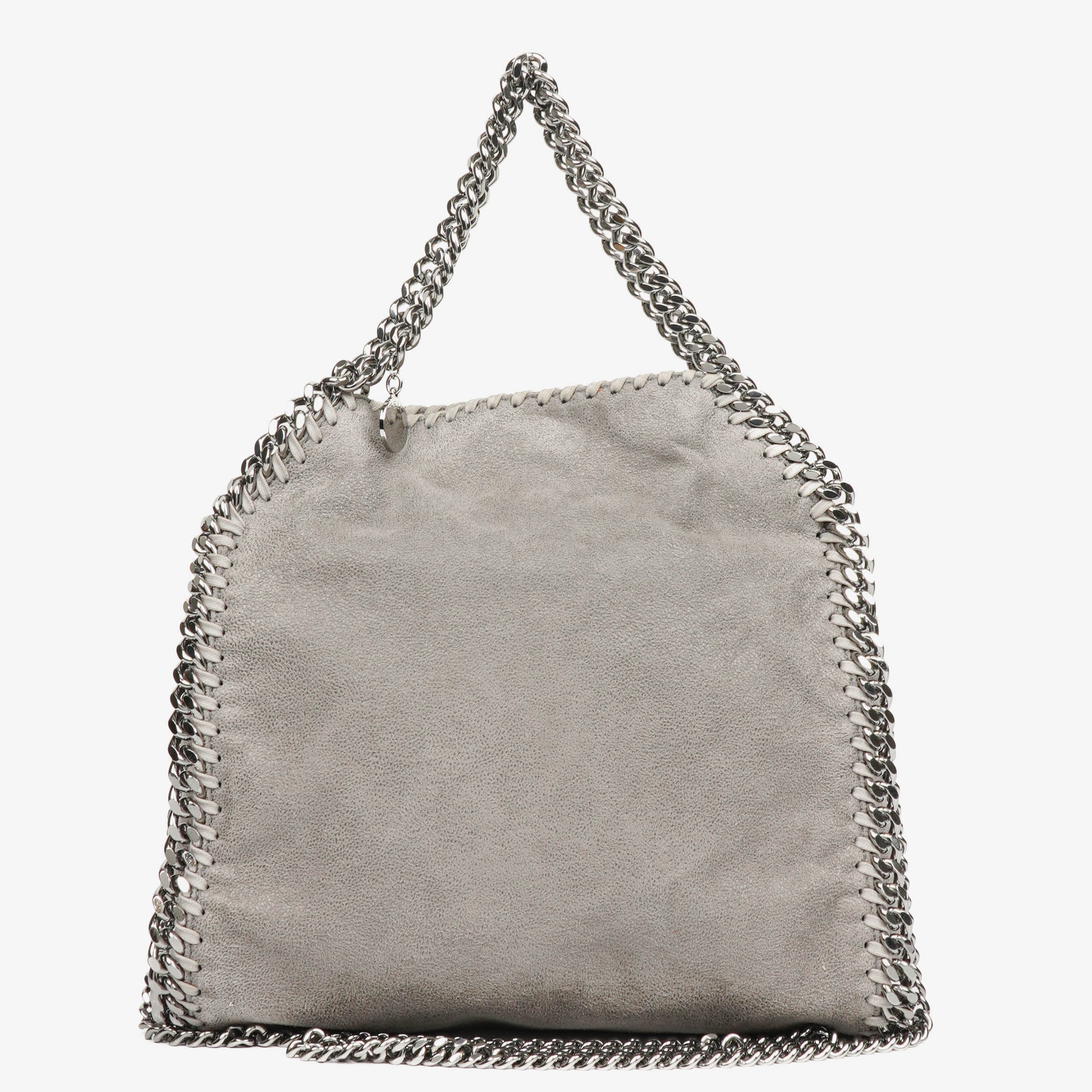 Stella McCartney Falabella Mini Tote Grey Vegan Shaggy Deer Fold Over Bag