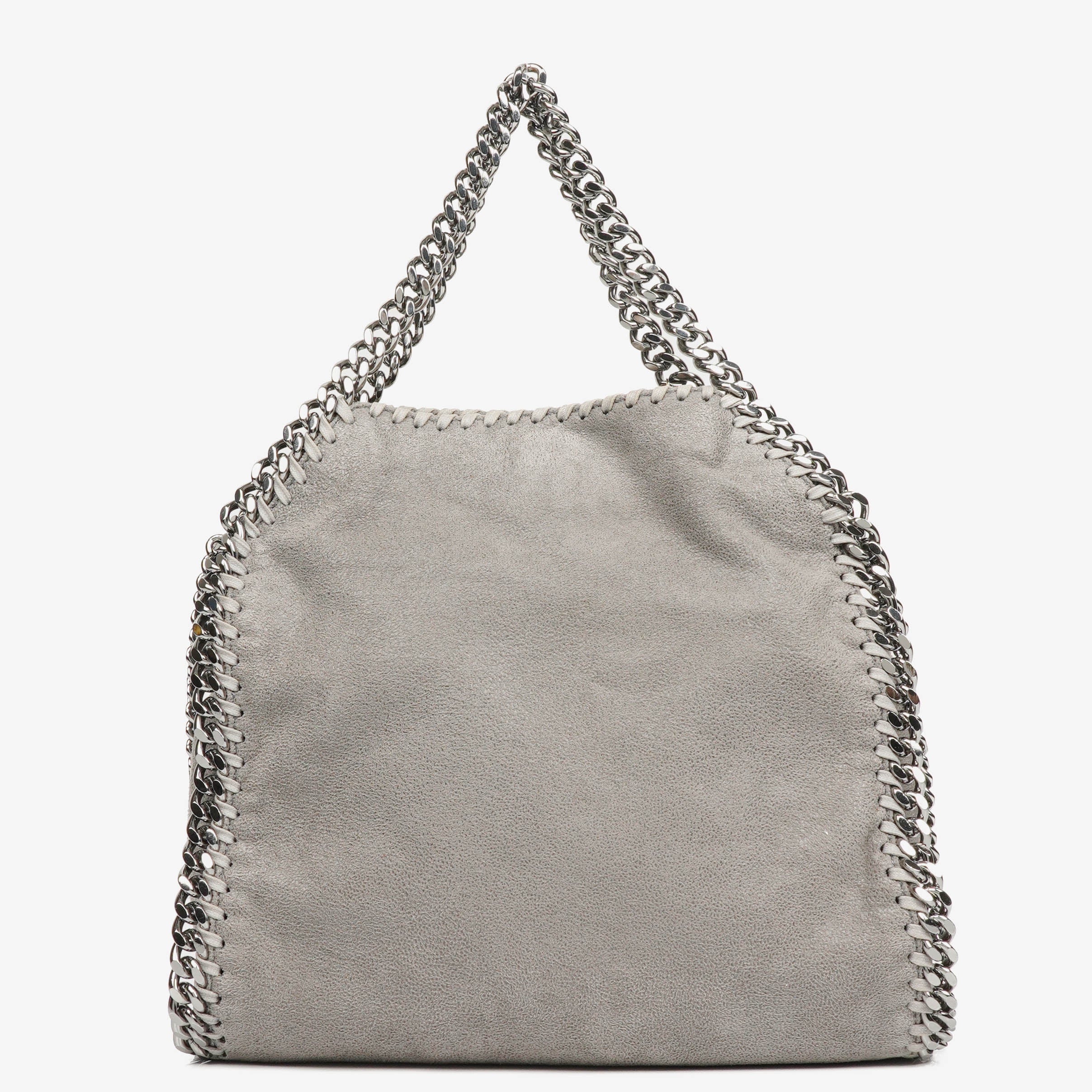 Stella McCartney Falabella Mini Tote Grey Vegan Shaggy Deer Fold Over Bag