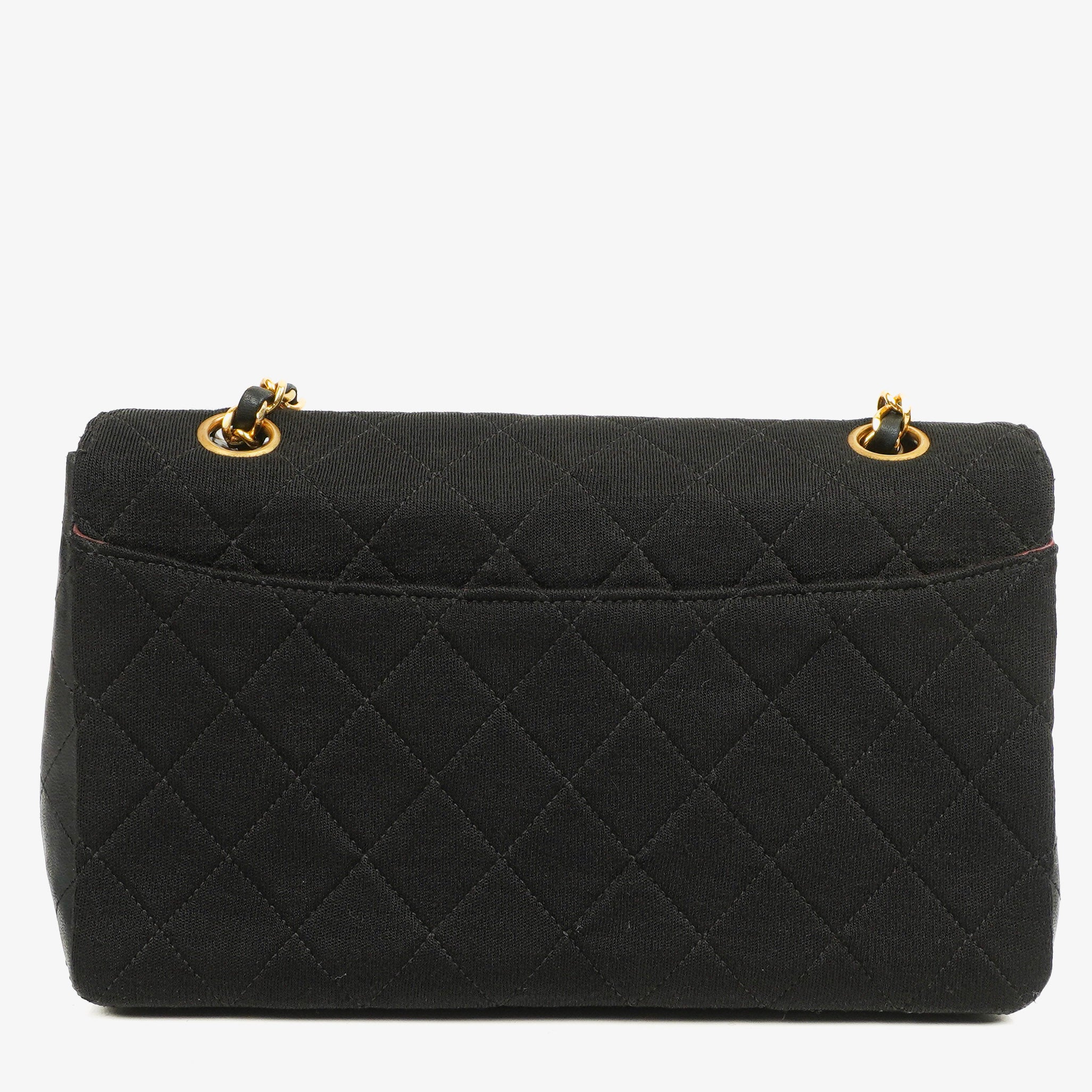 Chanel Medium Classic Vintage Single Flap Bag Quilted Lambskin And Jersey 24K Gold-Plated Hardware
