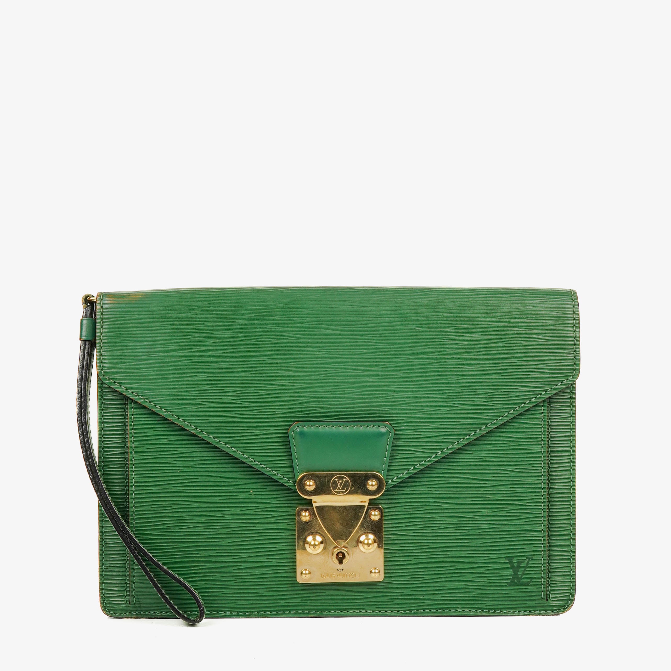 Louis Vuitton Pochette Sellier Dragonne Green Epi Clutch