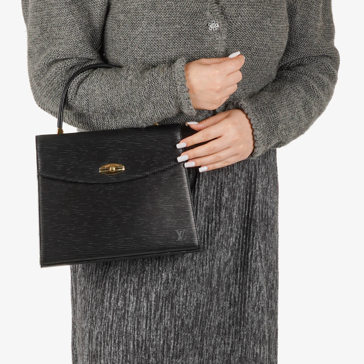 Louis Vuitton Malesherbes Black Epi Leather Handbag