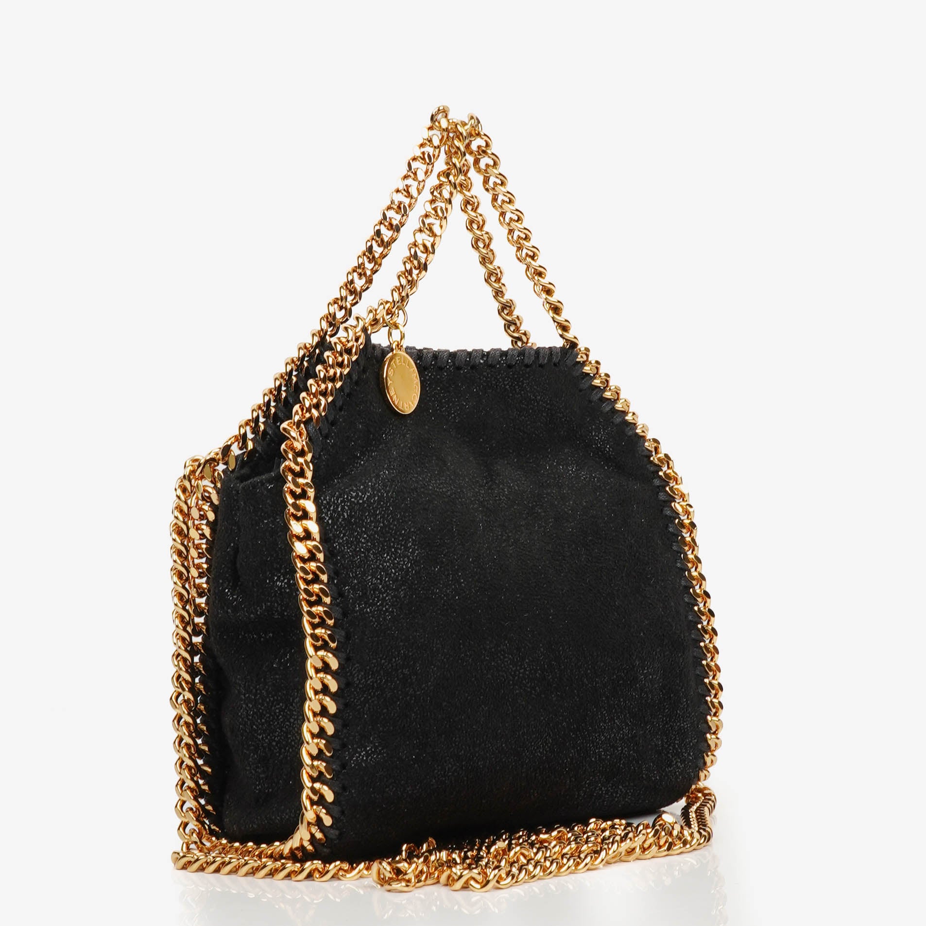 Stella McCartney Falabella Tiny Tote Black Vegan Shaggy Deer Bag
