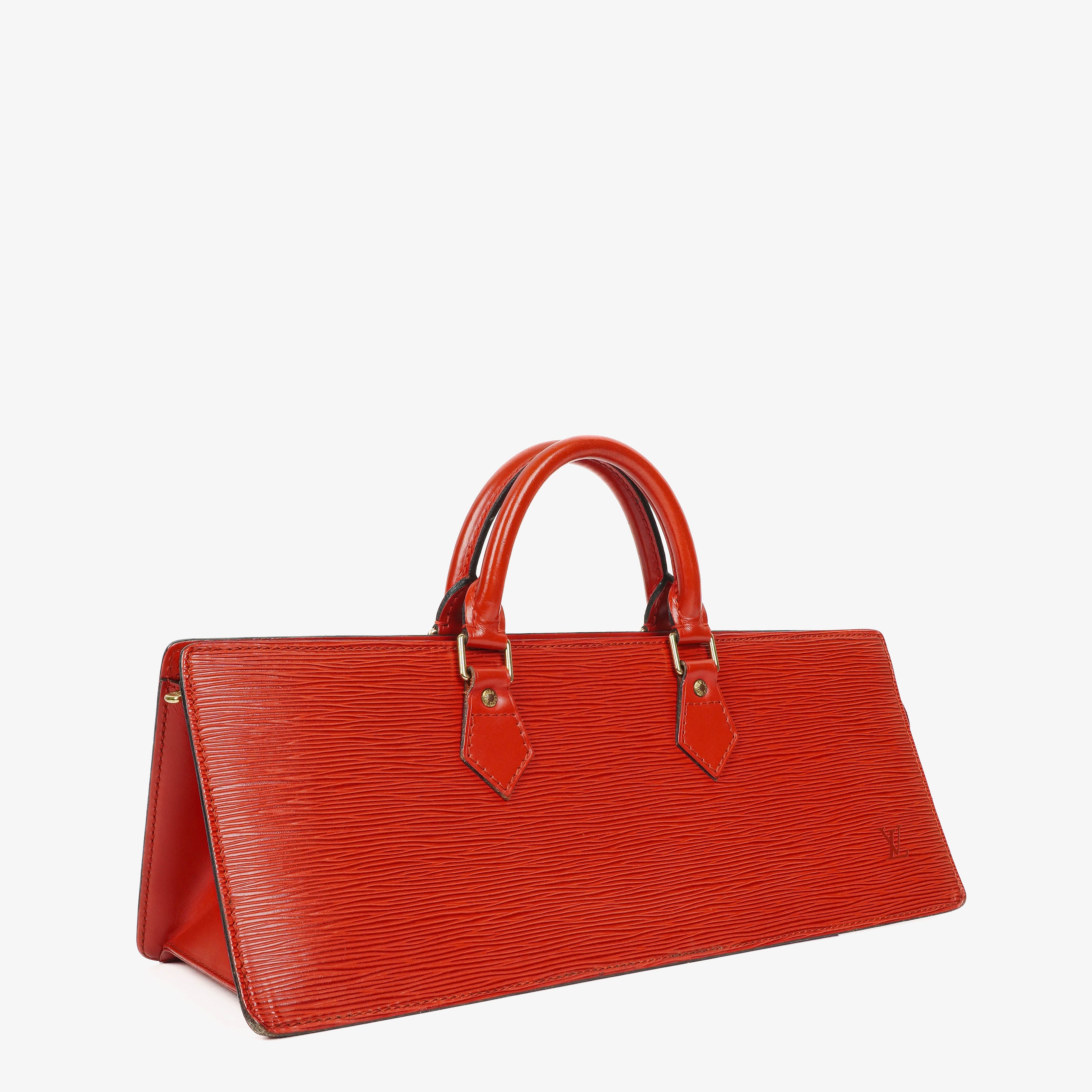 Louis Vuitton Triangle Red EPI Leather Handbag