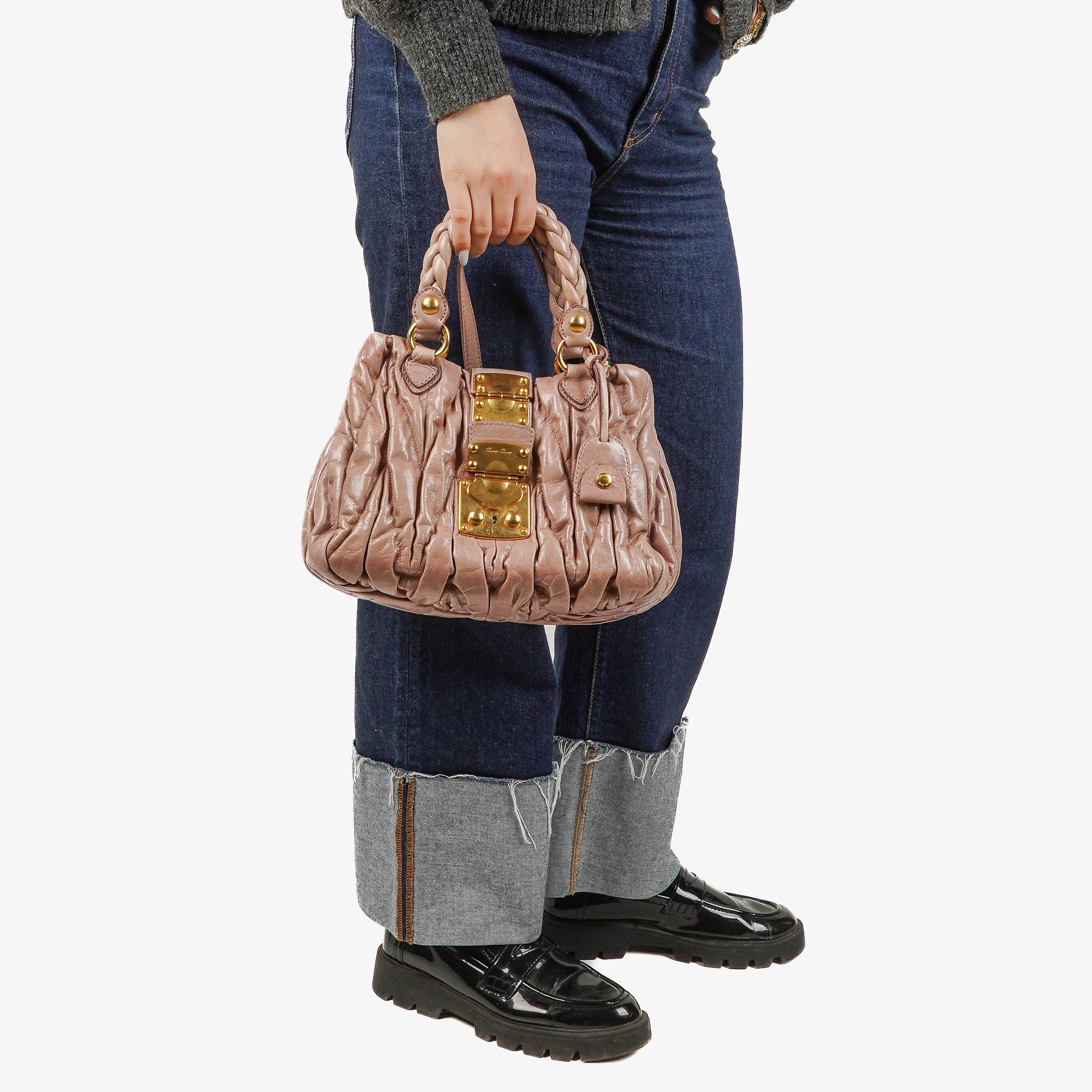 Miu Miu Matelasse Leather Tote Bag