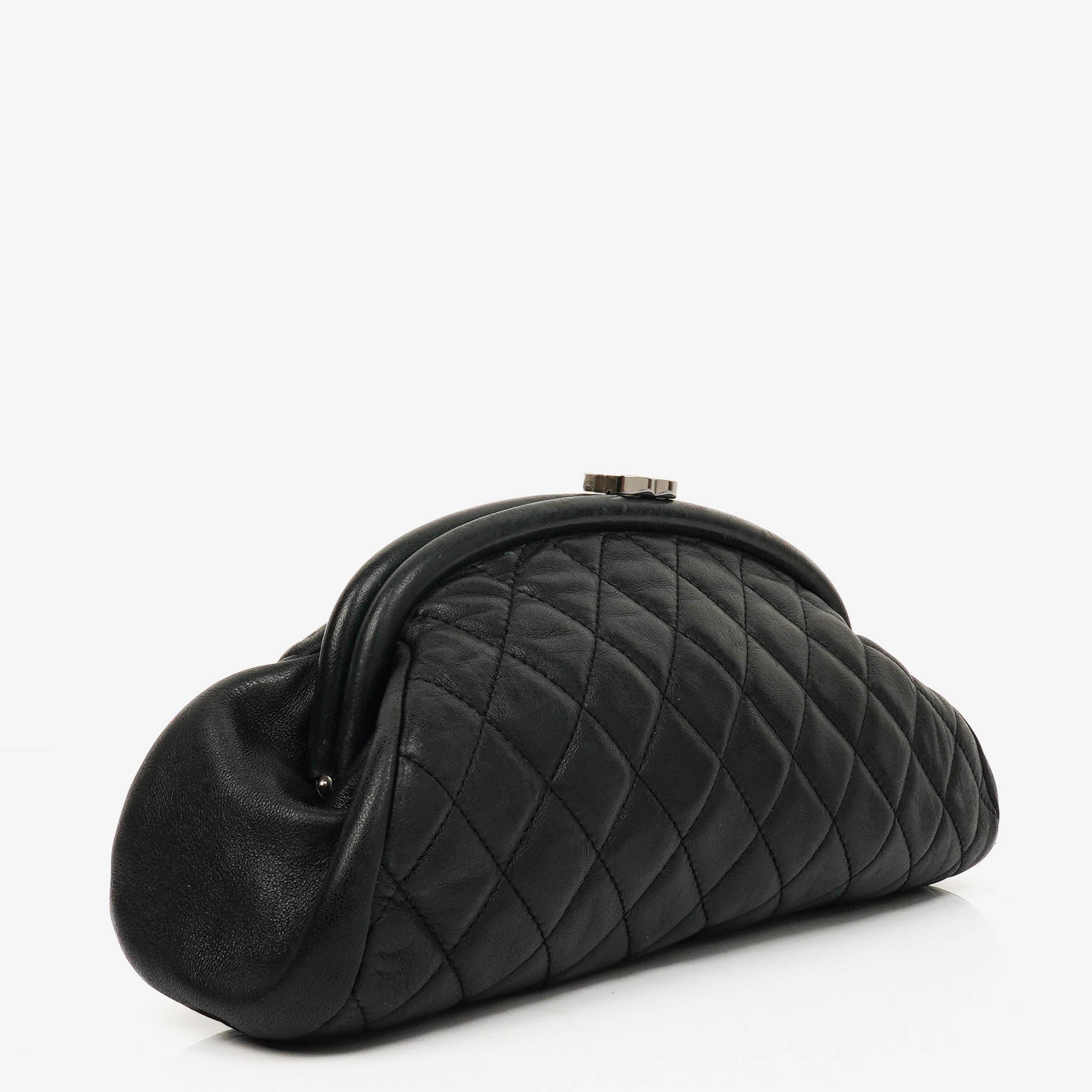 Chanel Black Quilted Leather Timeless Clutch Bag