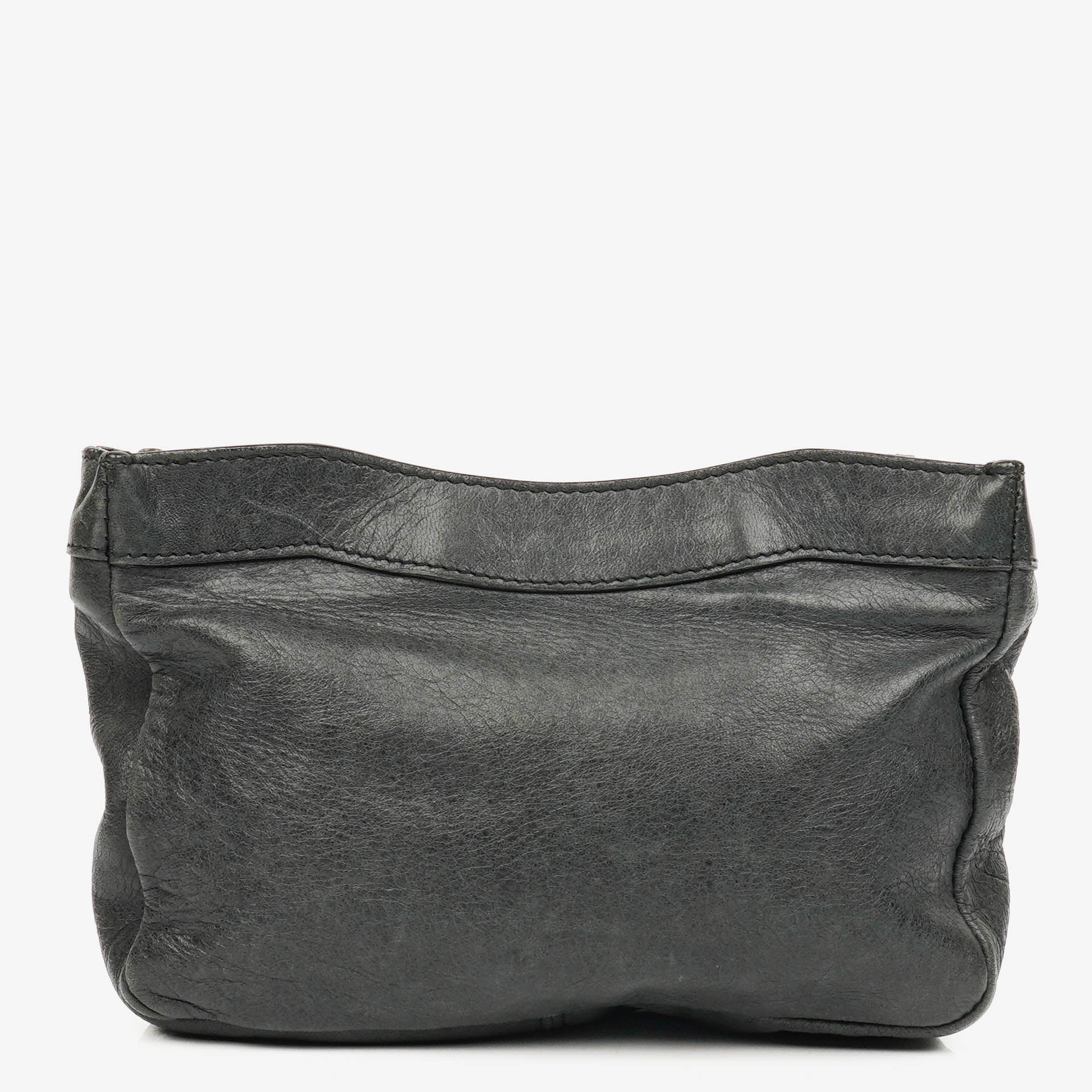 Balenciaga Black Chevre Leather Trousse Maquillage Cosmetic Pouch