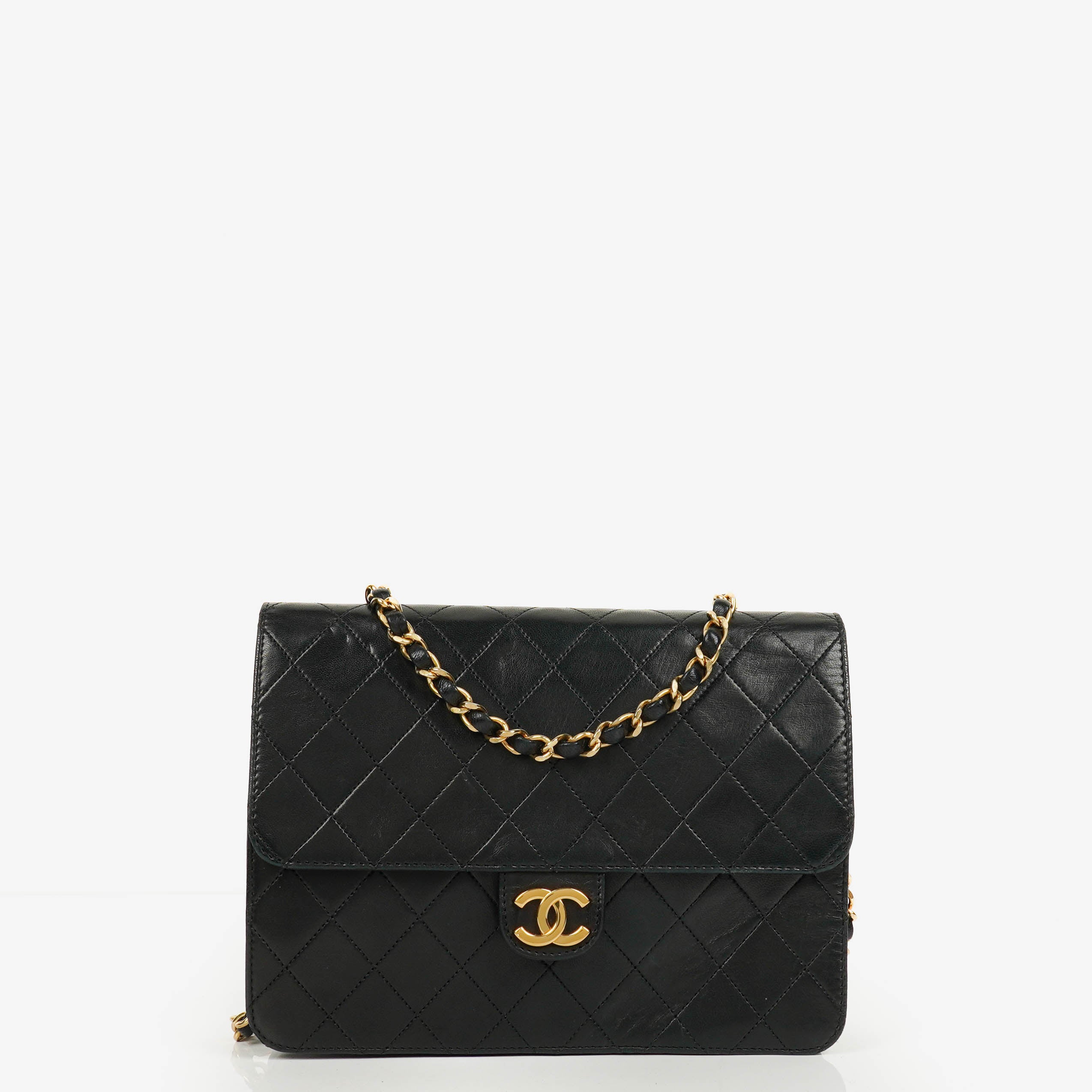Chanel Classic Single Flap Bag Black Quilted Lambskin With 24K Gold-Plated Hardware