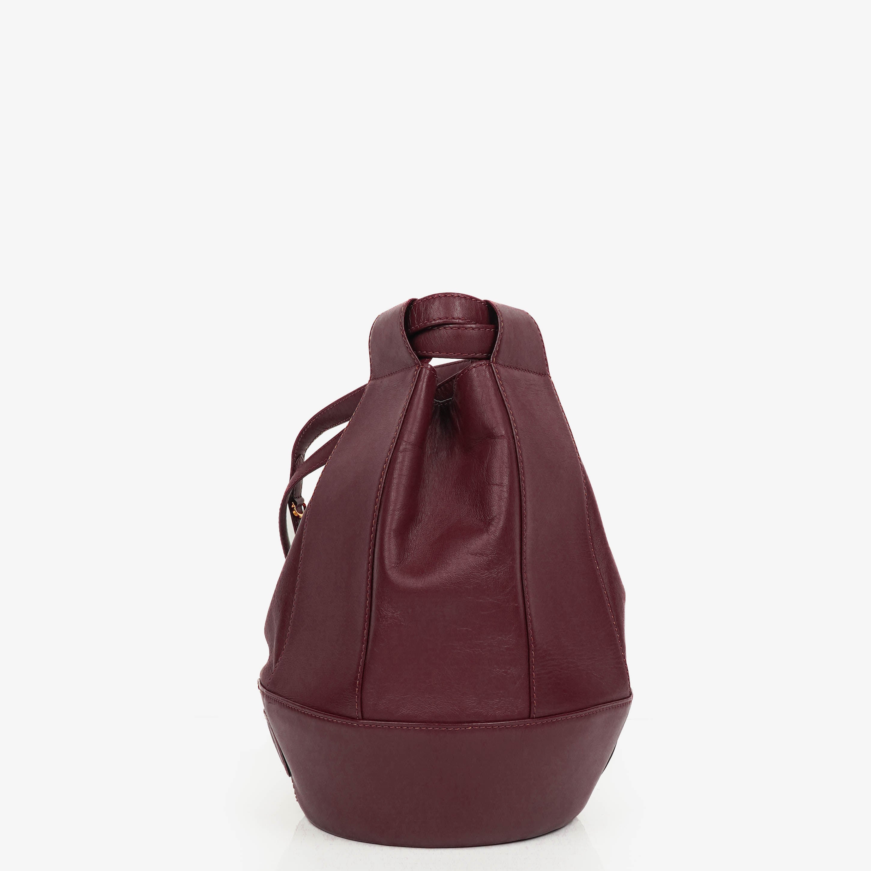 Cartier Must De Cartier Burgunderrote Leder kleine Bucket-Tasche