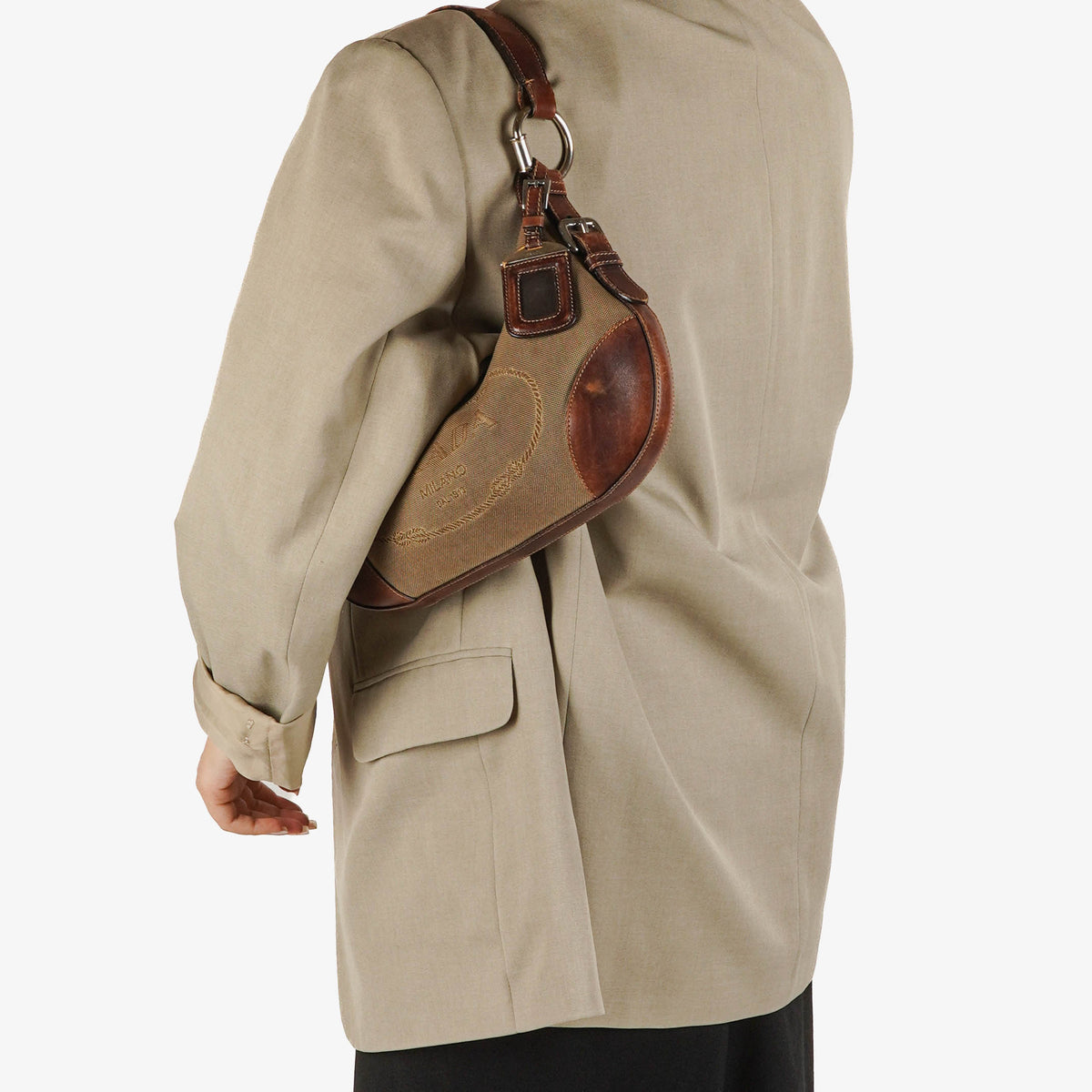 Prada Canapa Logo Hobo Shoulder Bag