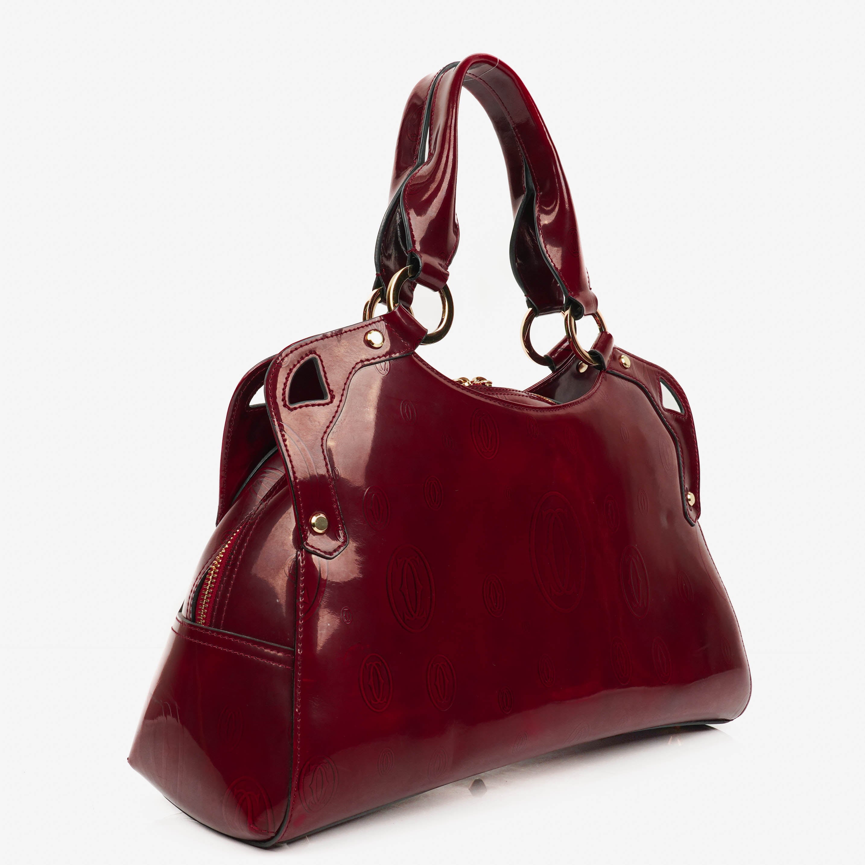 Cartier Marcello de Cartier Patent Leather Handle Bag