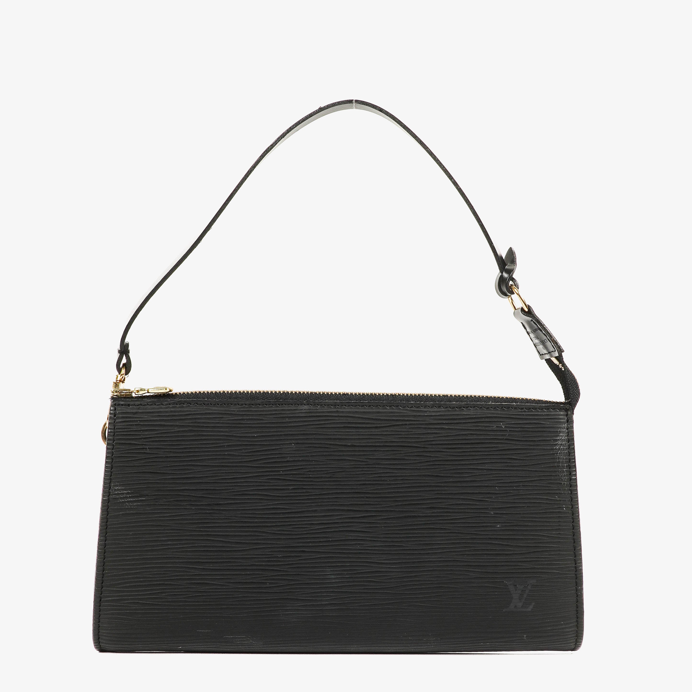 Louis Vuitton Pochette Accessoires Black EPI Leather Clutch Handbag