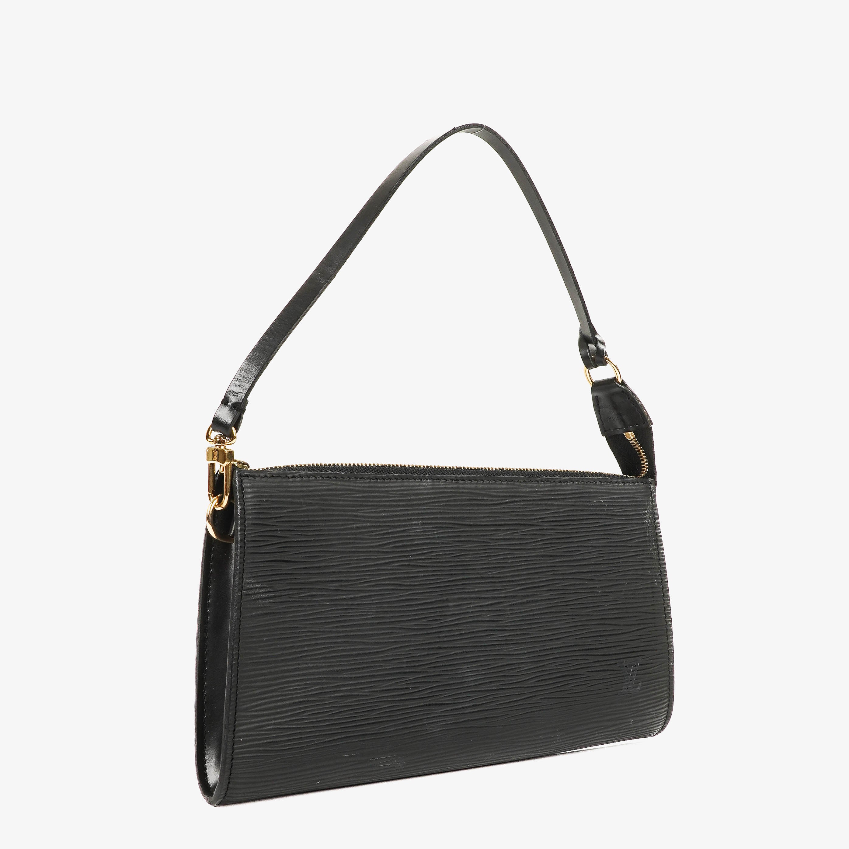 Louis Vuitton Pochette Accessoires Black EPI Leather Clutch Handbag