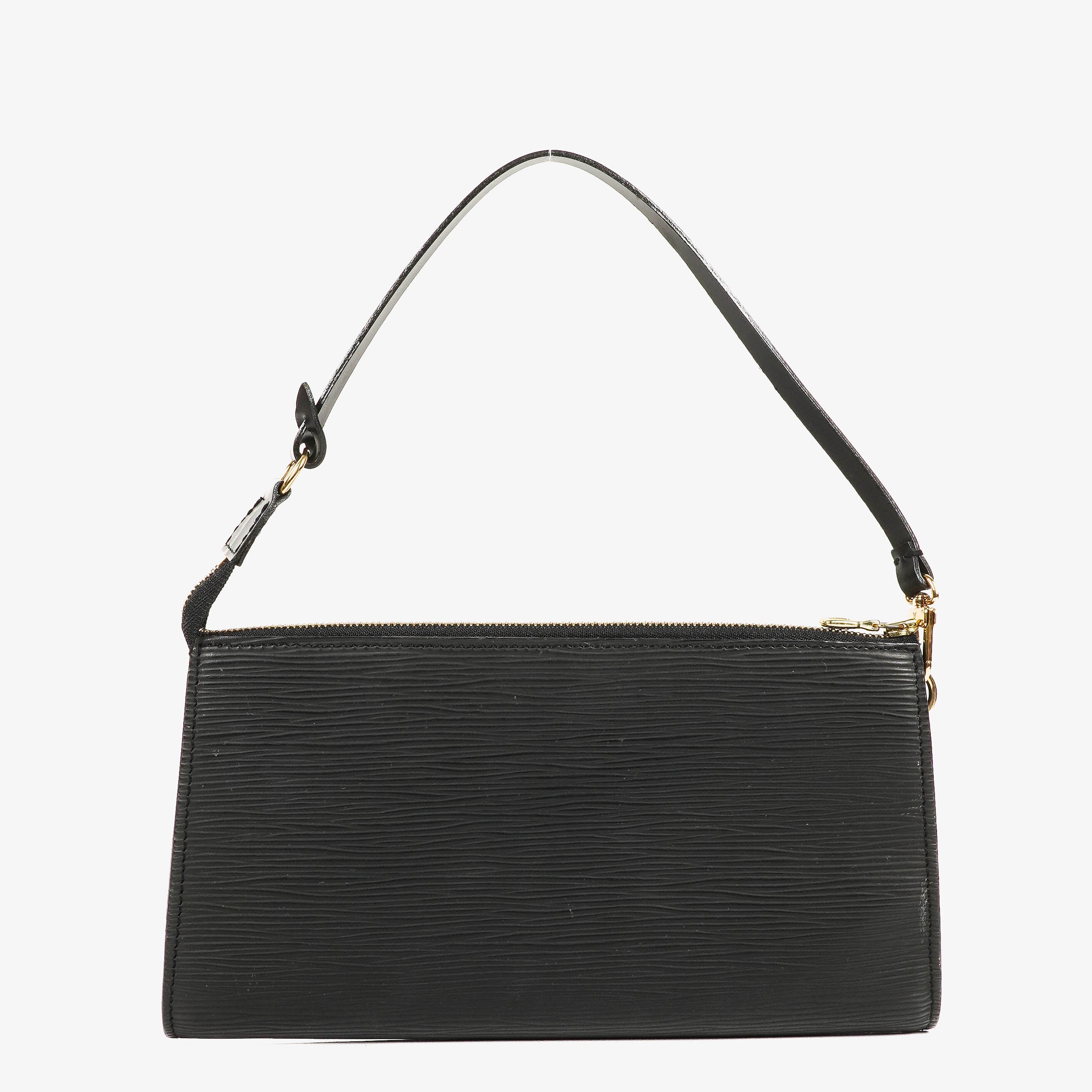 Louis Vuitton Pochette Accessoires Black EPI Leather Clutch Handbag