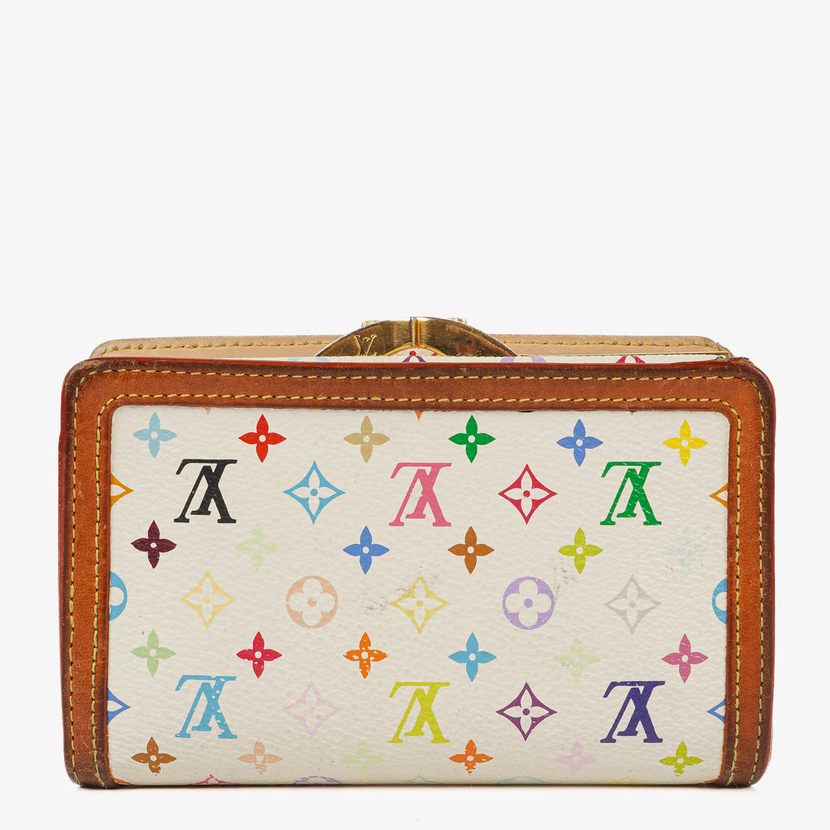 Louis Vuitton White Monogram Multicolor French Purse Wallet