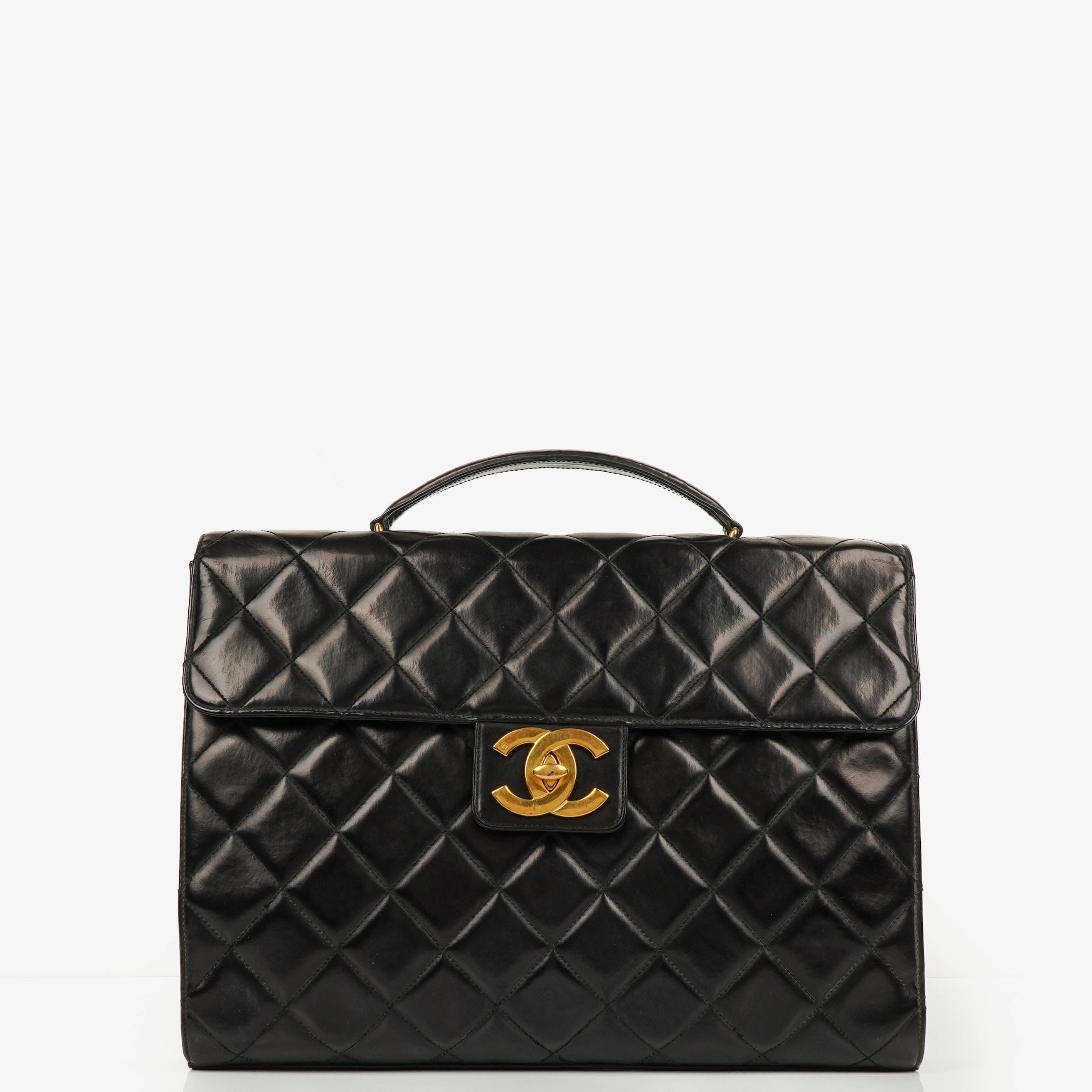 Chanel CC Maxi Logo Schwarze Aktentasche