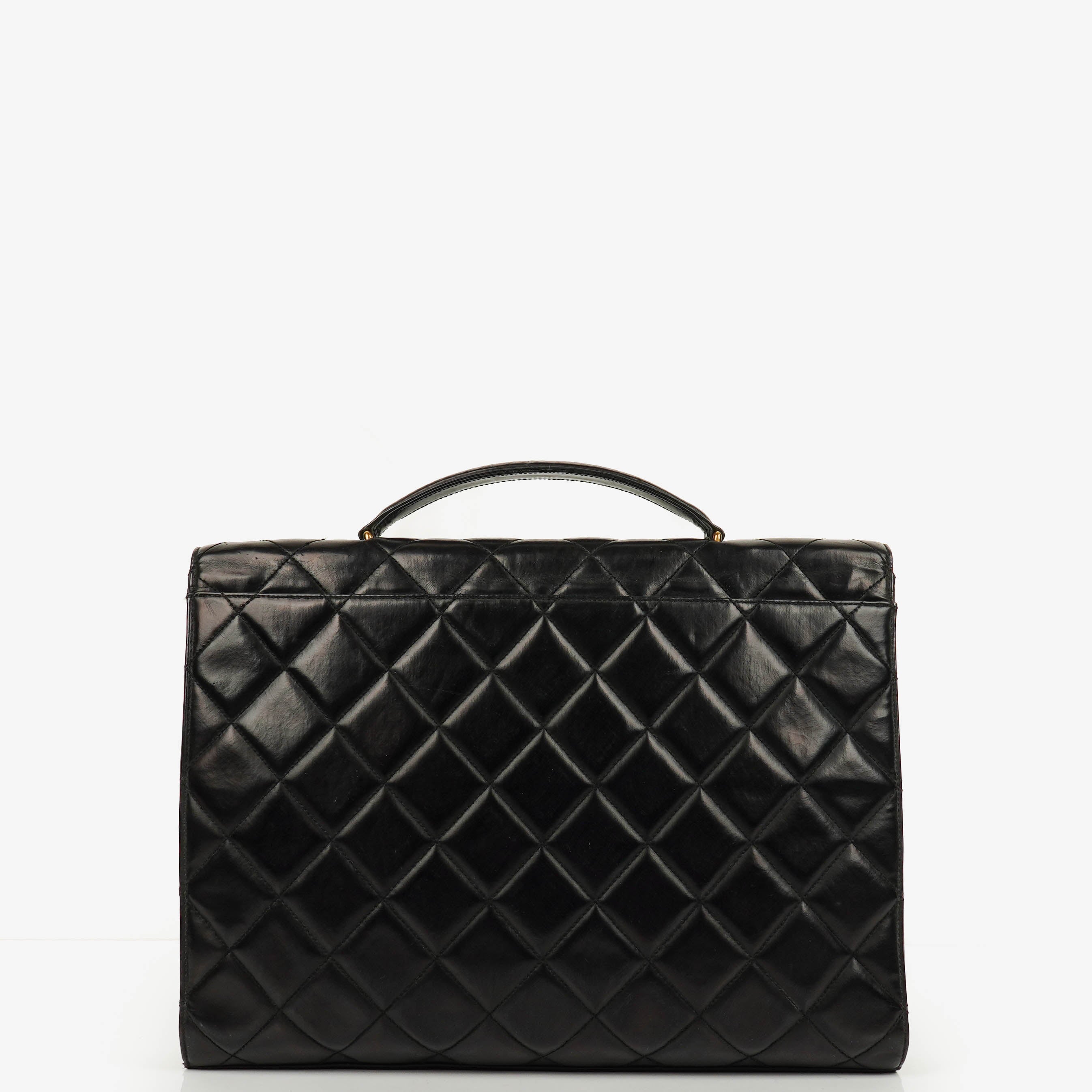 Chanel CC Maxi Logo Schwarze Aktentasche