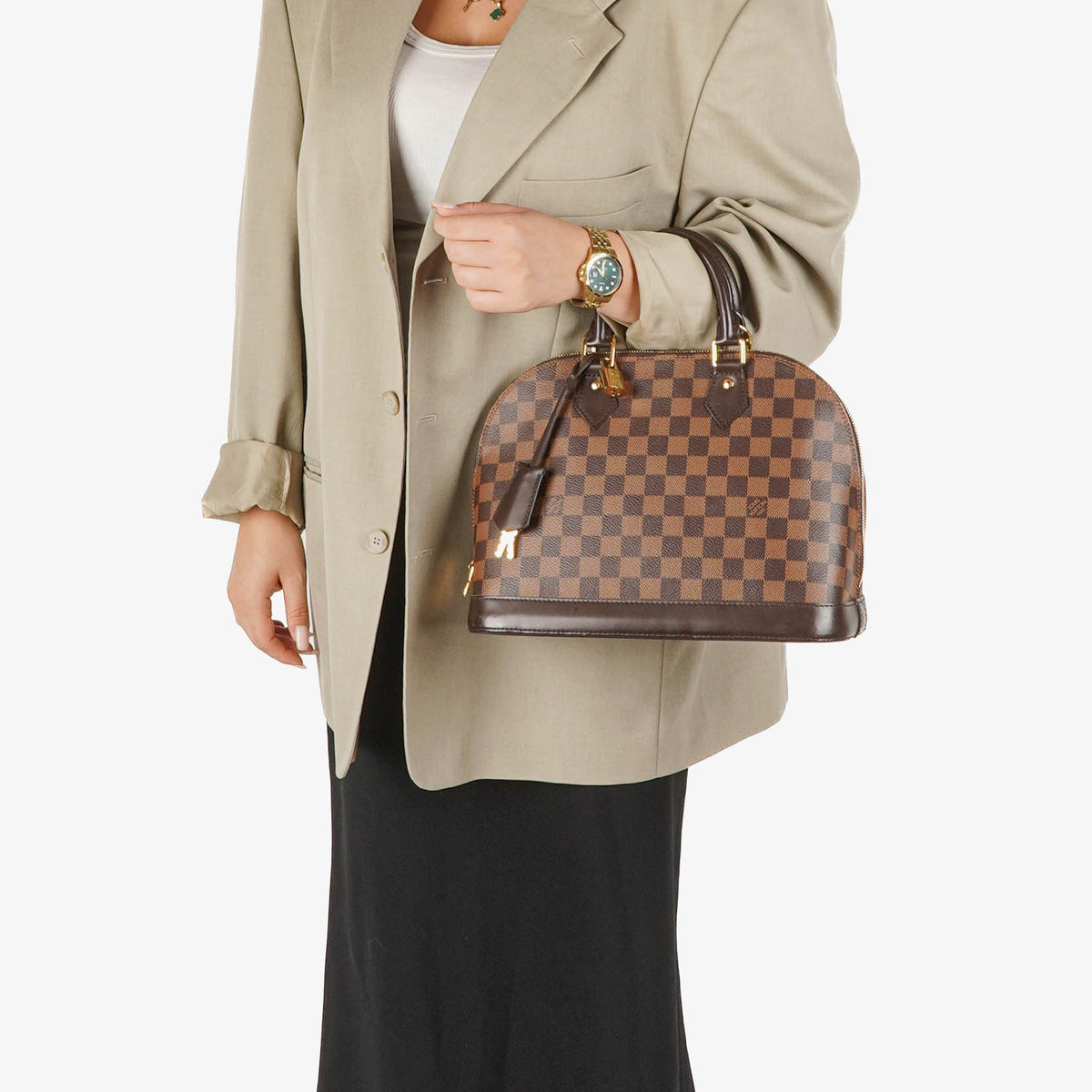 Louis Vuitton Alma PM Damier Ebene Canvas Handbag
