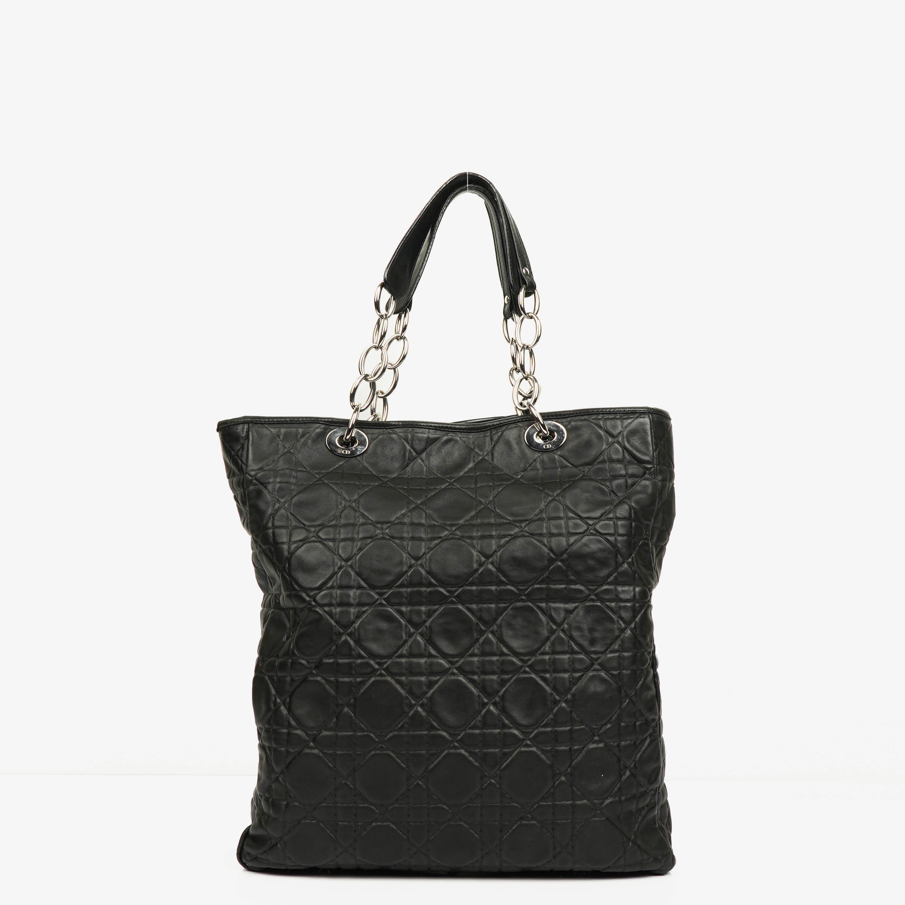 Christian Dior Black Leather Soft Shopping Tote