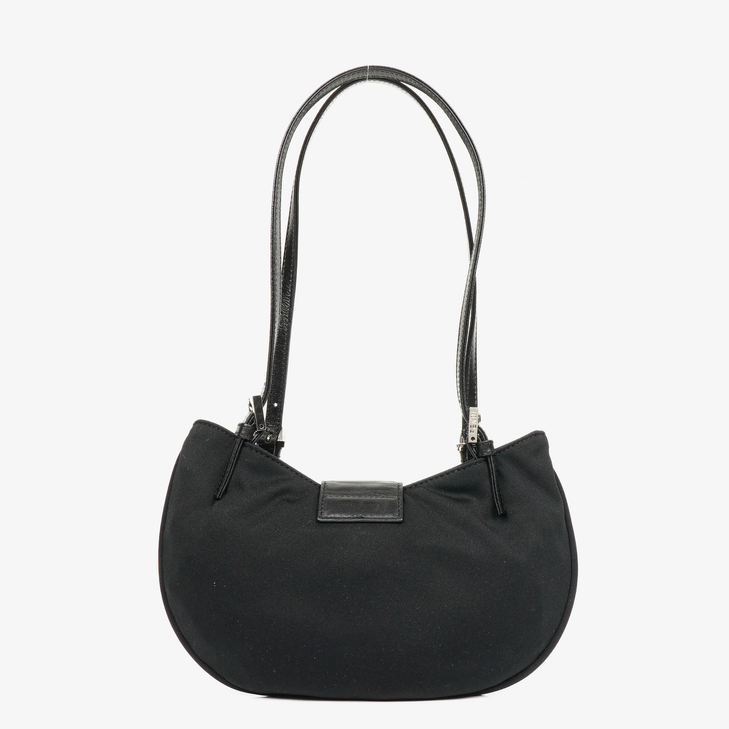 Fendi Vintage Neoprene Black Half-Moon Hobo Bag