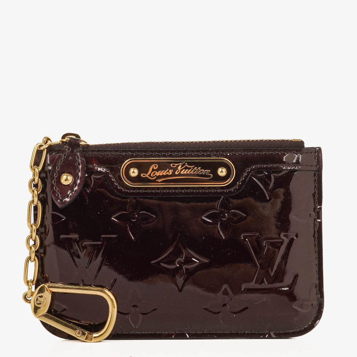 Louis Vuitton Pochette Amarante Monogram Vernis Cles Key and Change Holder