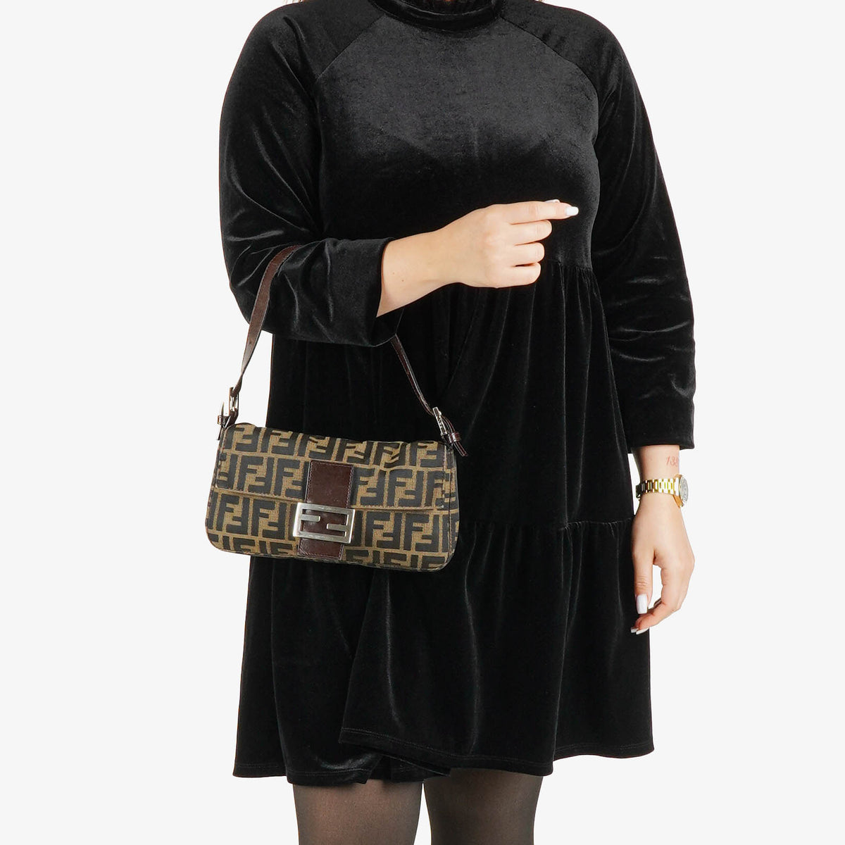 Fendi Zucca Baguette Shoulder Bag