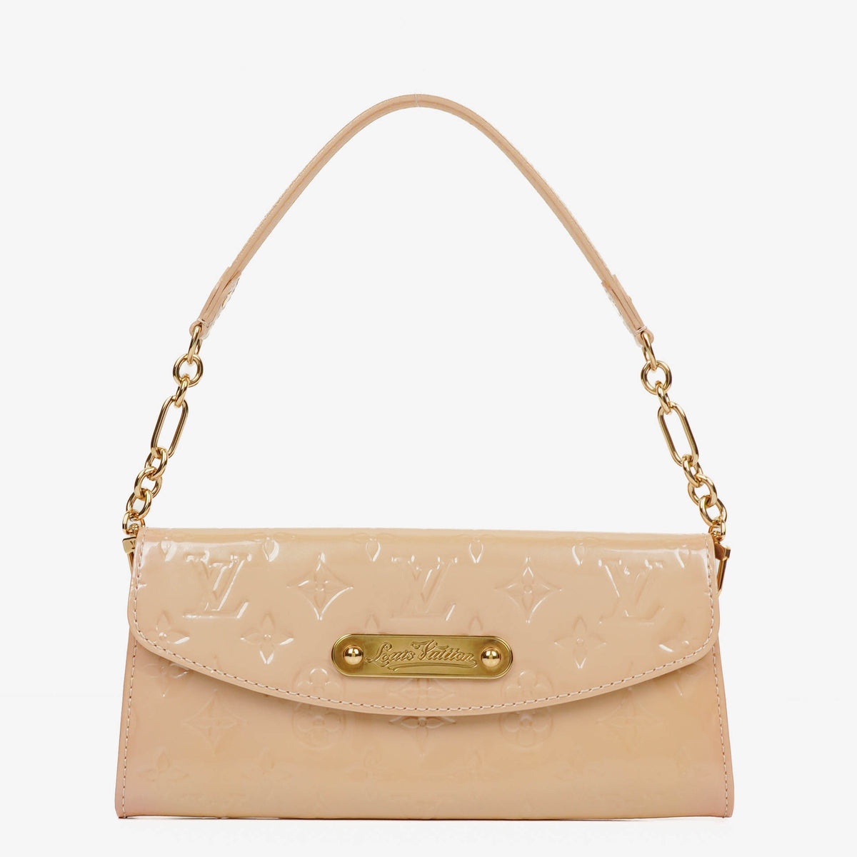 Louis Vuitton Beige Cream Monogram Vernis Sunset Boulevard Bag