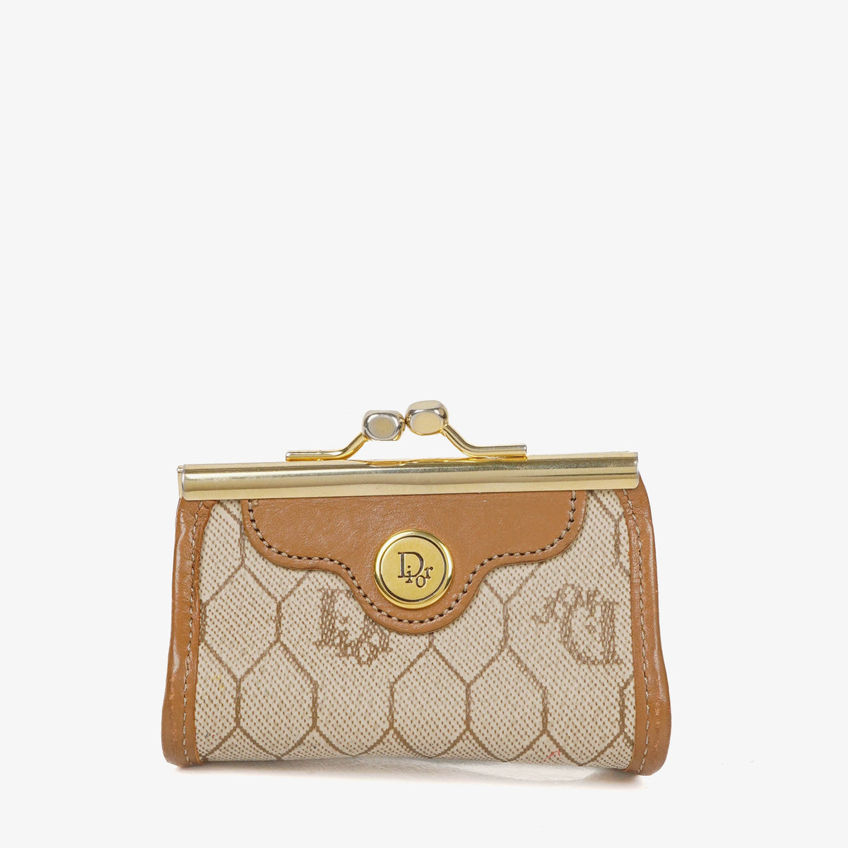 Christian Dior Honeycomb Canvas Coin Case
