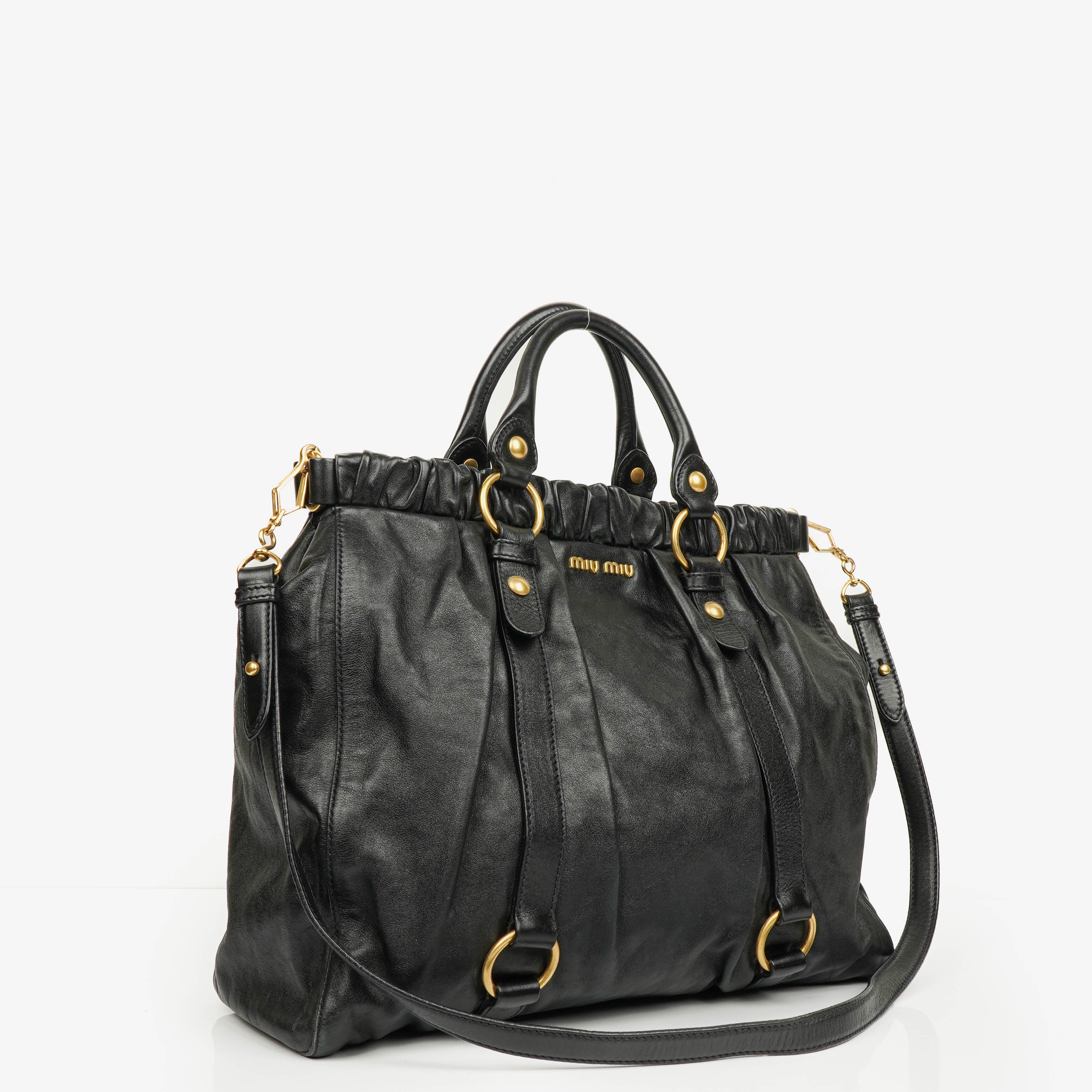 Sac satchel Miu Miu Vitello noir